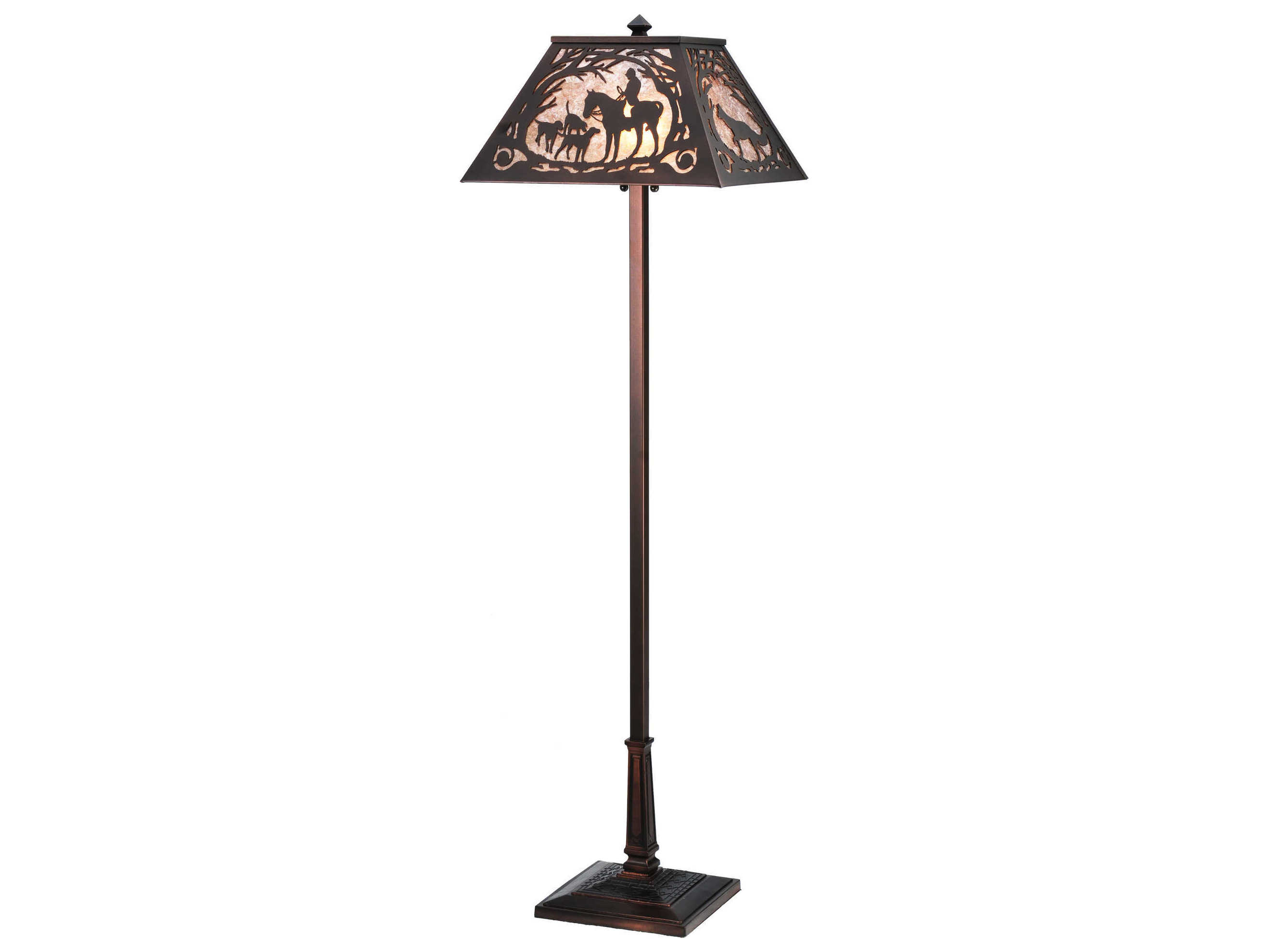 Meyda Fox Hunt Gray Bronze Floor Lamp