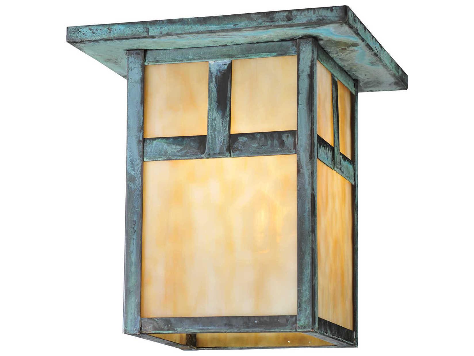 Meyda Mission 1-Light Black Geometric Flush Mount