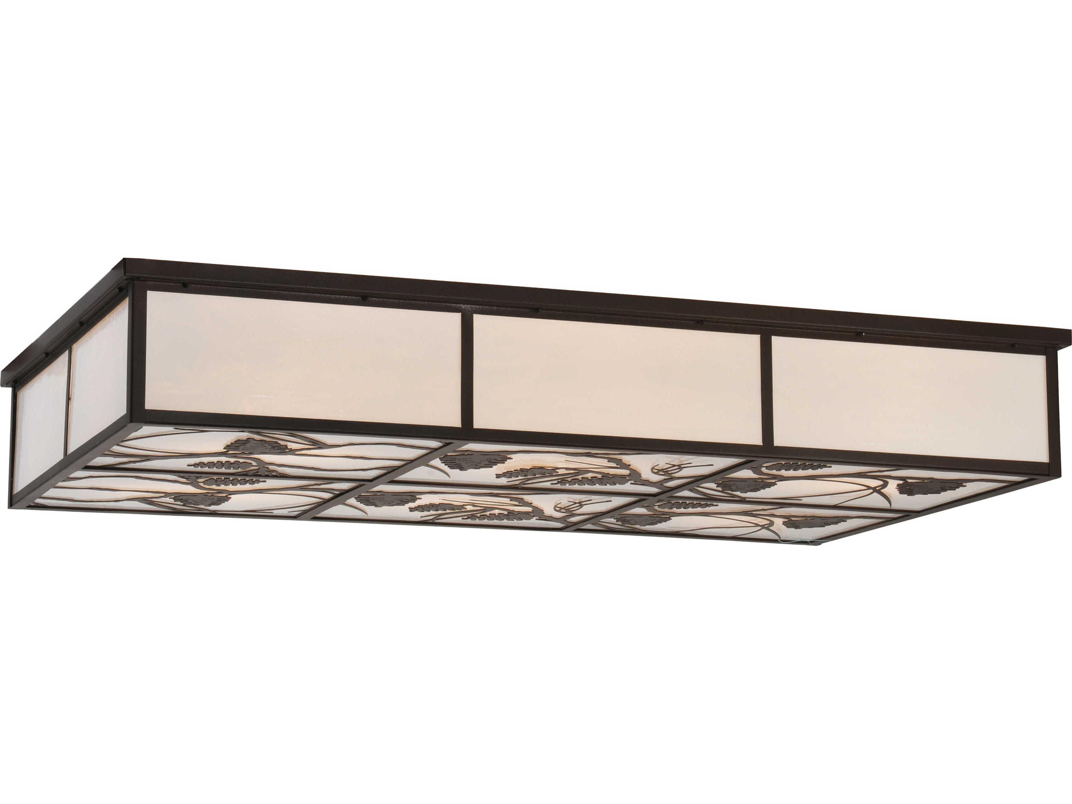 Meyda Mountain Pine 12-Light Brown Geometric Flush Mount