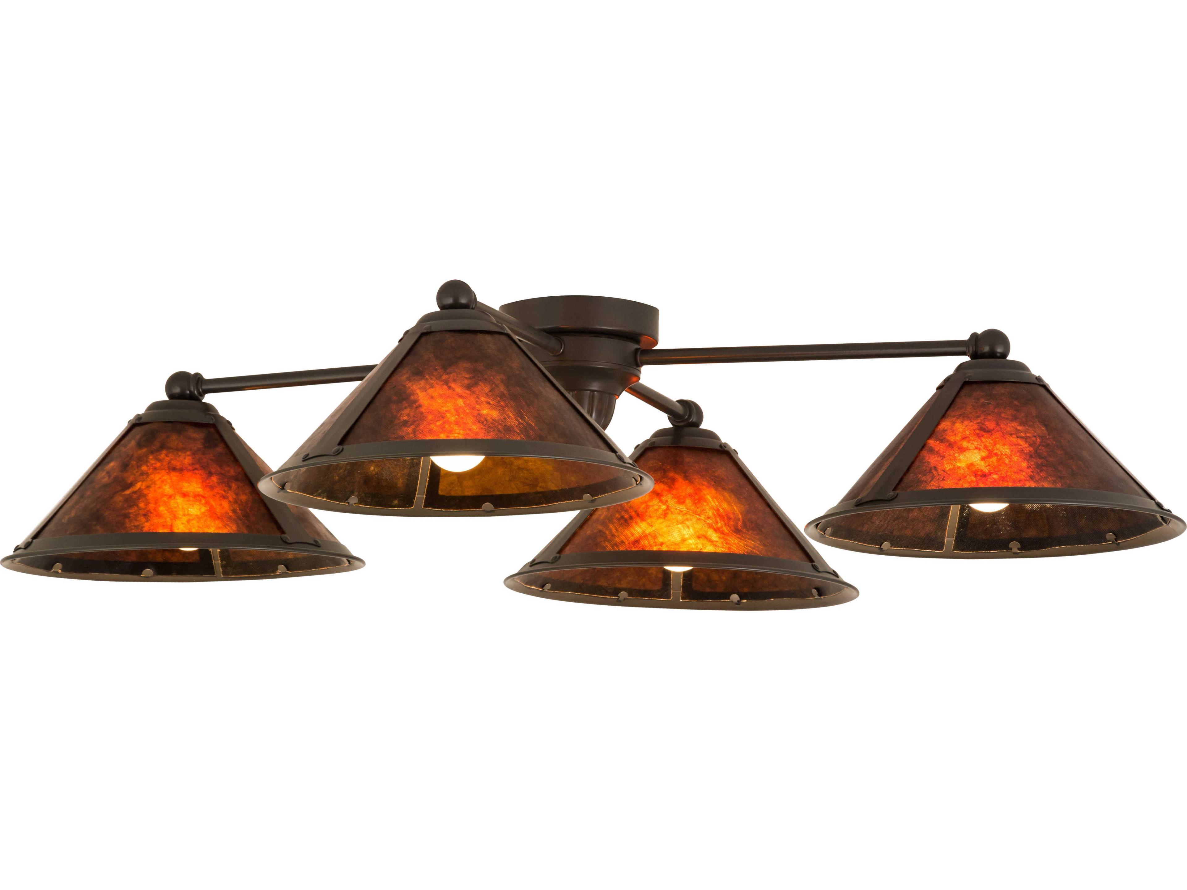 Meyda Mission 4-Light Brown Bell Flush Mount