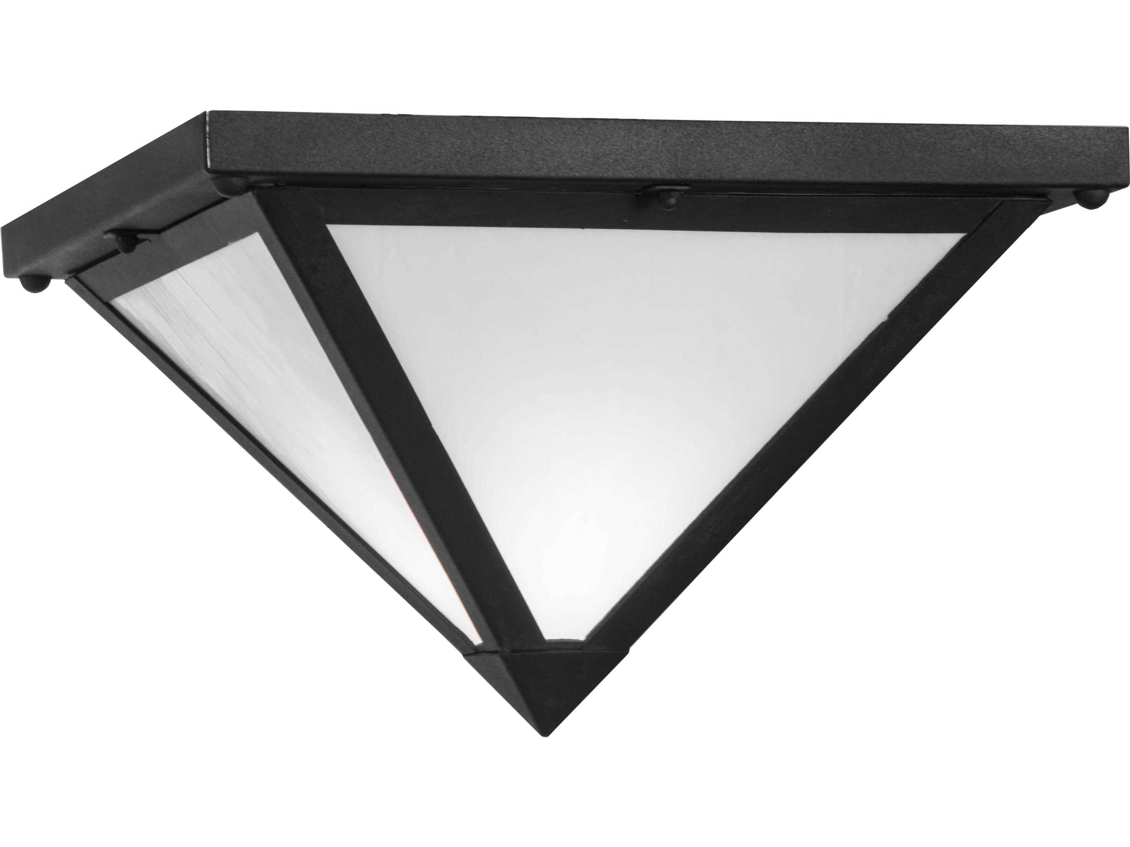 Meyda Mission 1-Light Black Geometric Flush Mount