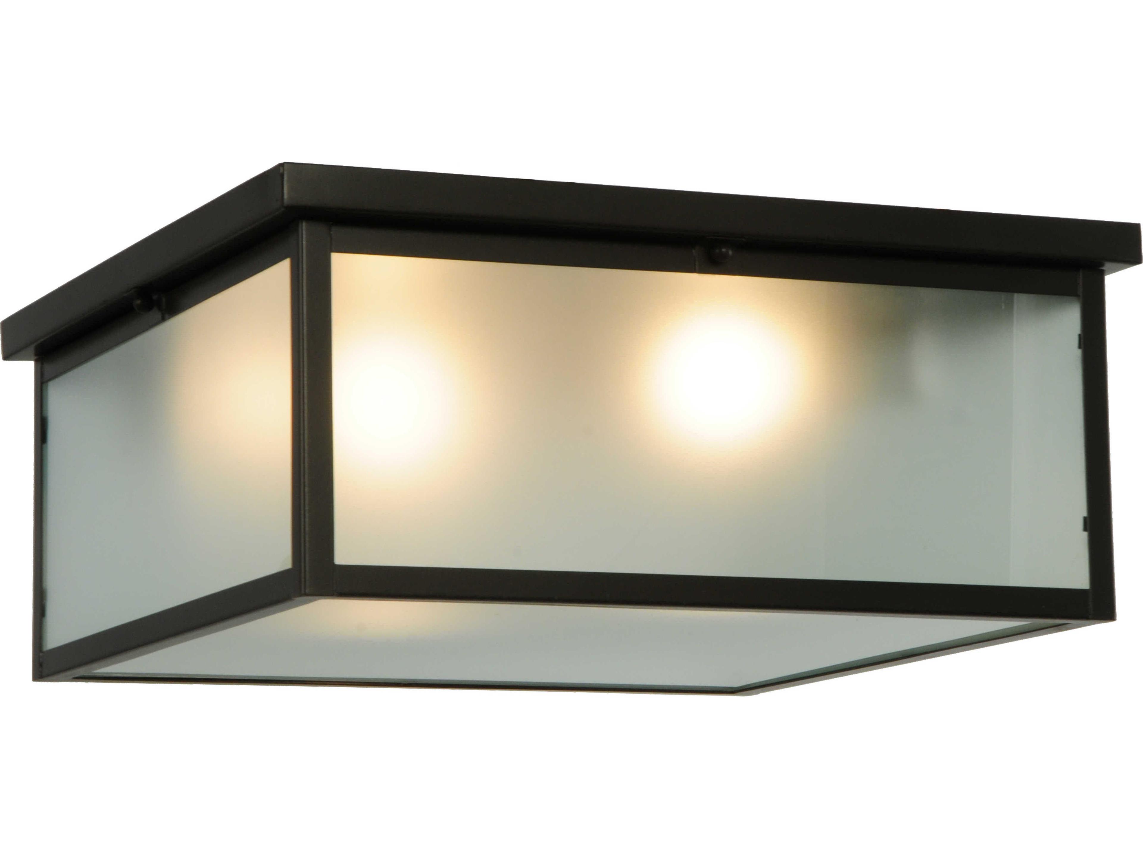 Meyda Mission 2-Light Bronze Geometric Flush Mount