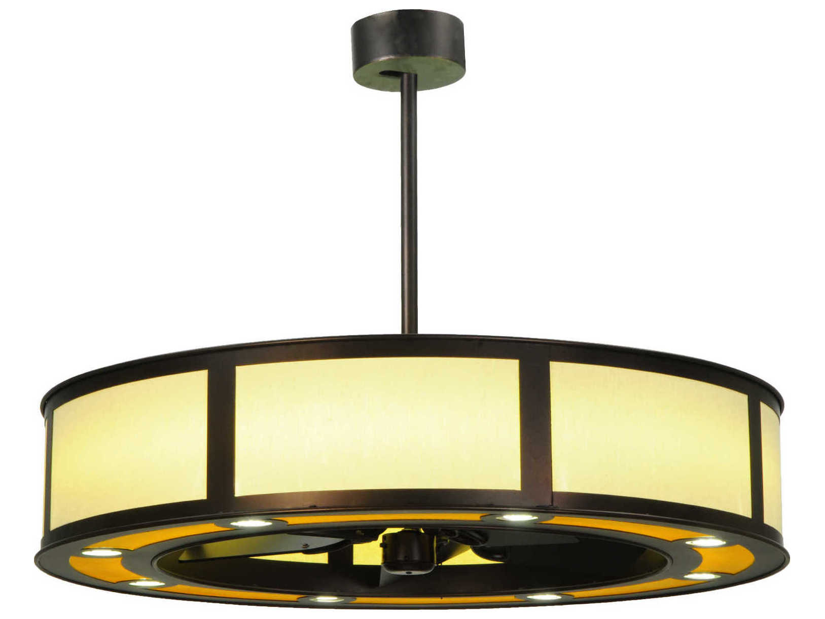 Meyda Maplewood Beige Linen LED 10 - Light Chandel-Air