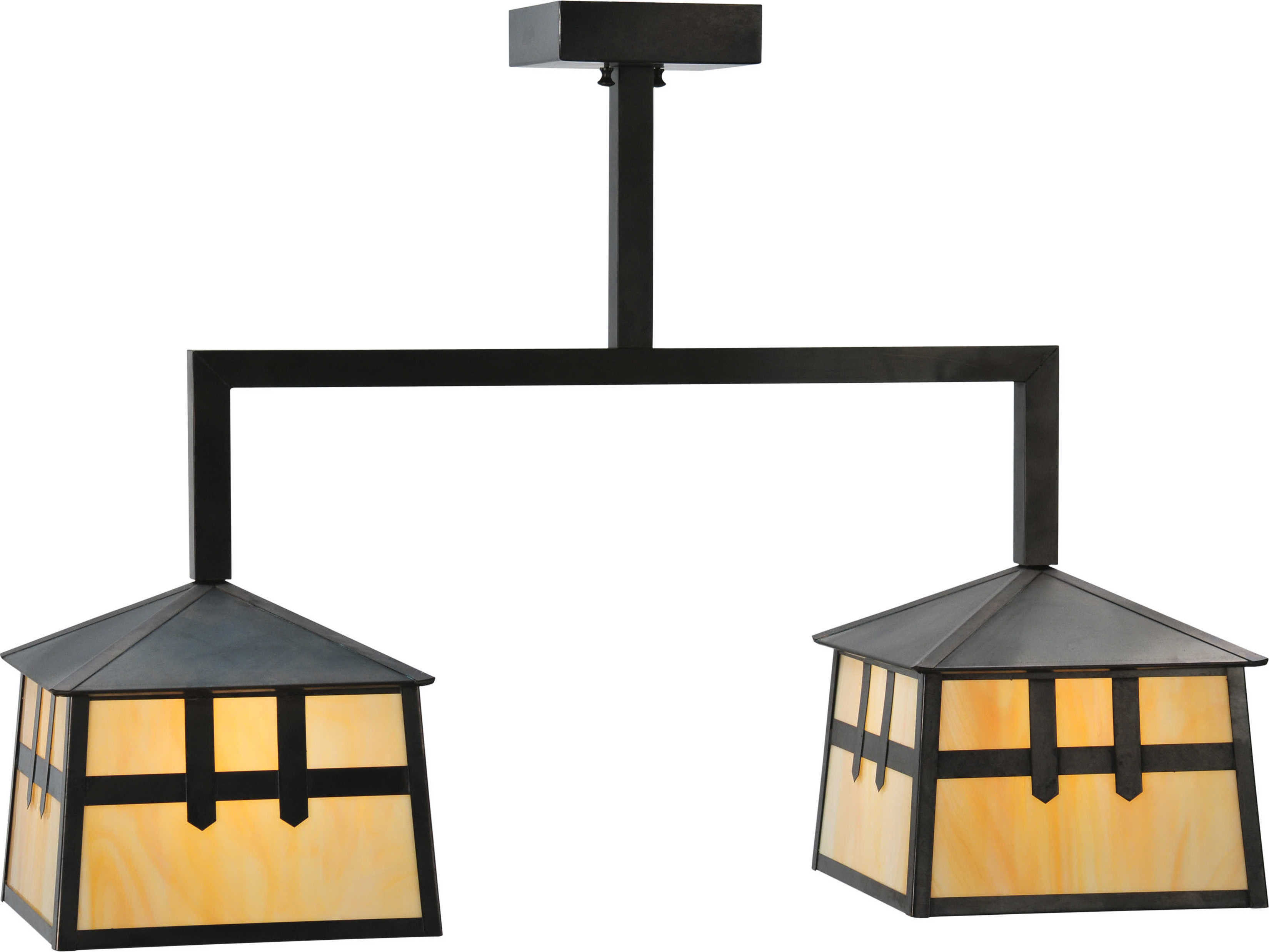 Meyda Mission 2-Light Brown Lantern Island Pendant