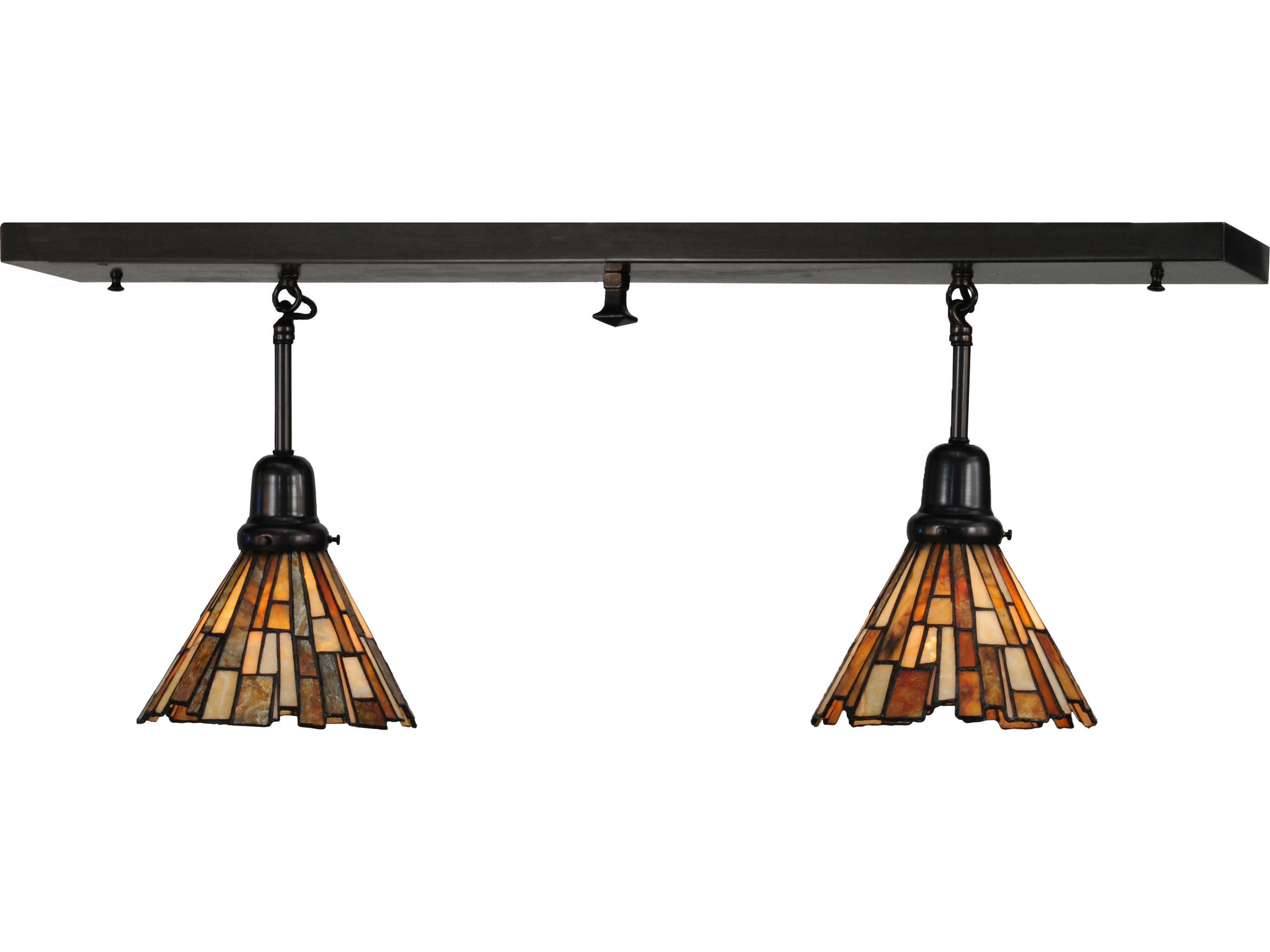 Meyda Mission 2-Light Brown Tiffany Island Pendant
