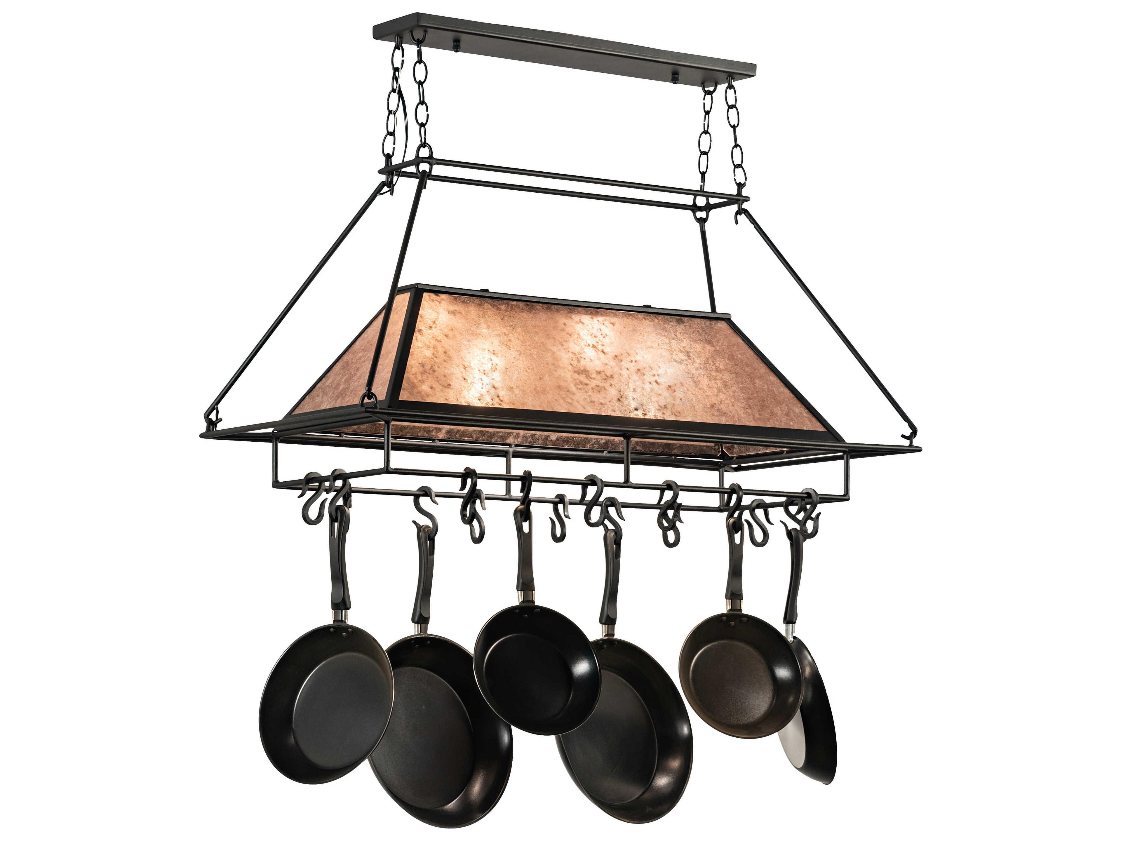 Meyda Mission 2-Light Wrought Iron Black Island Pendant