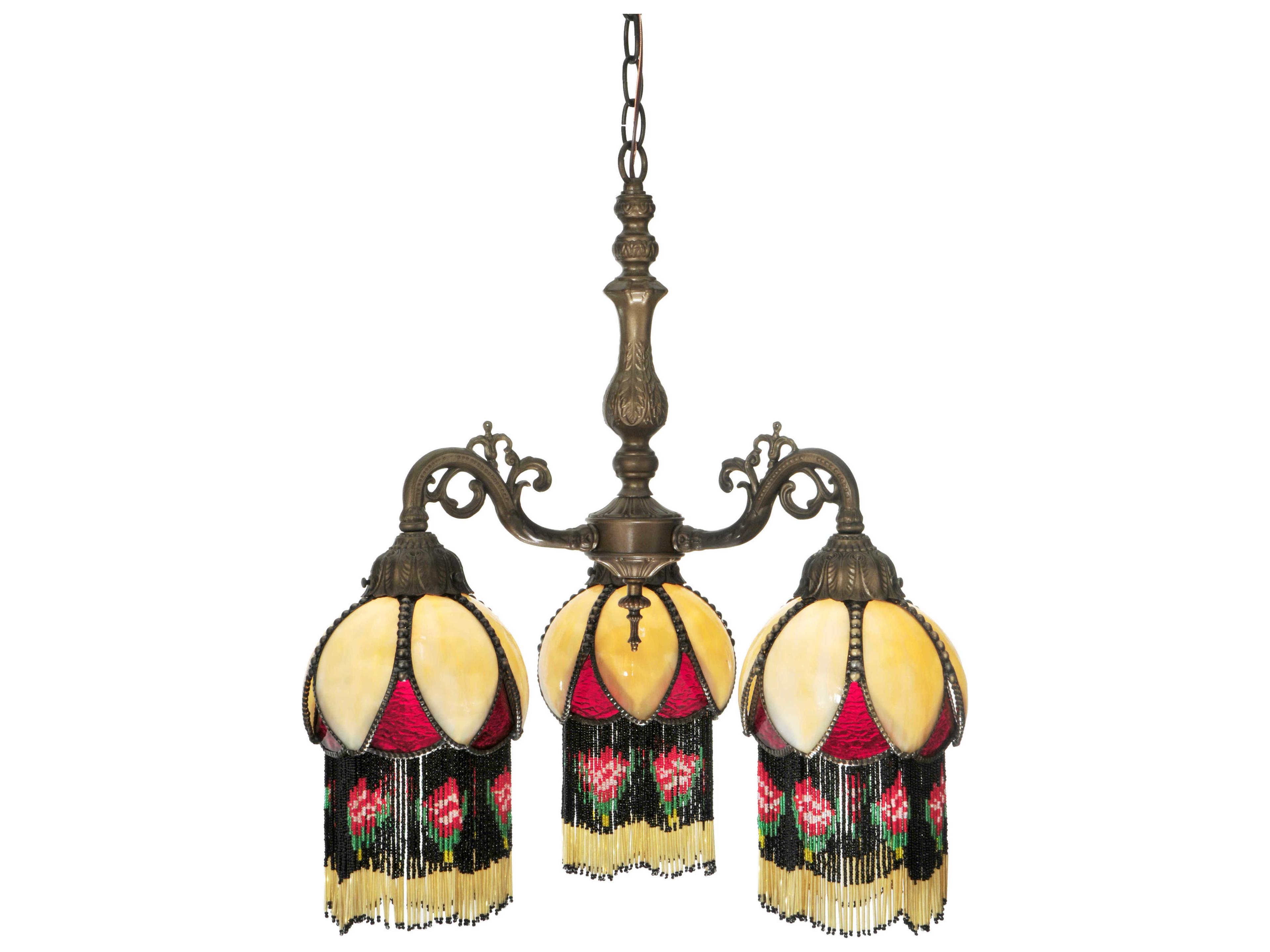 Meyda Isabella 3-Light Green Tiffany Bell Chandelier