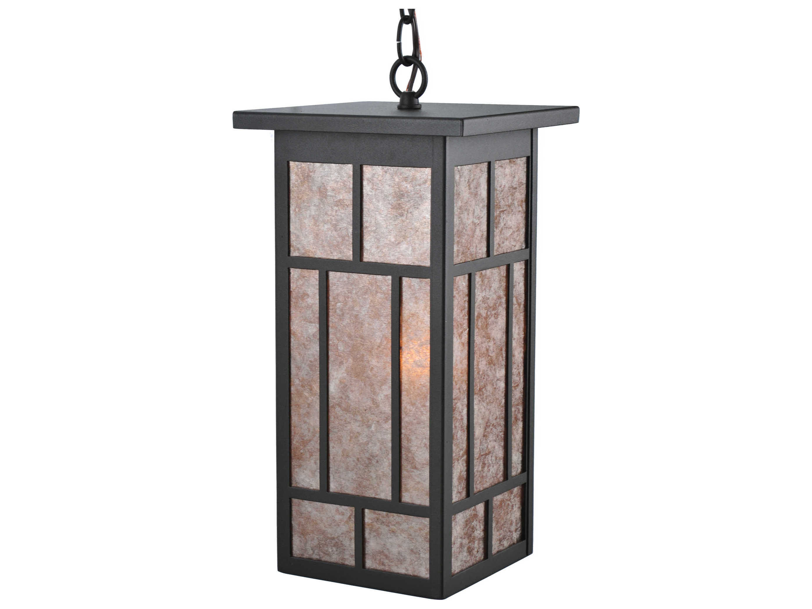 Meyda Mission 1-Light Brown Geometric Pendant