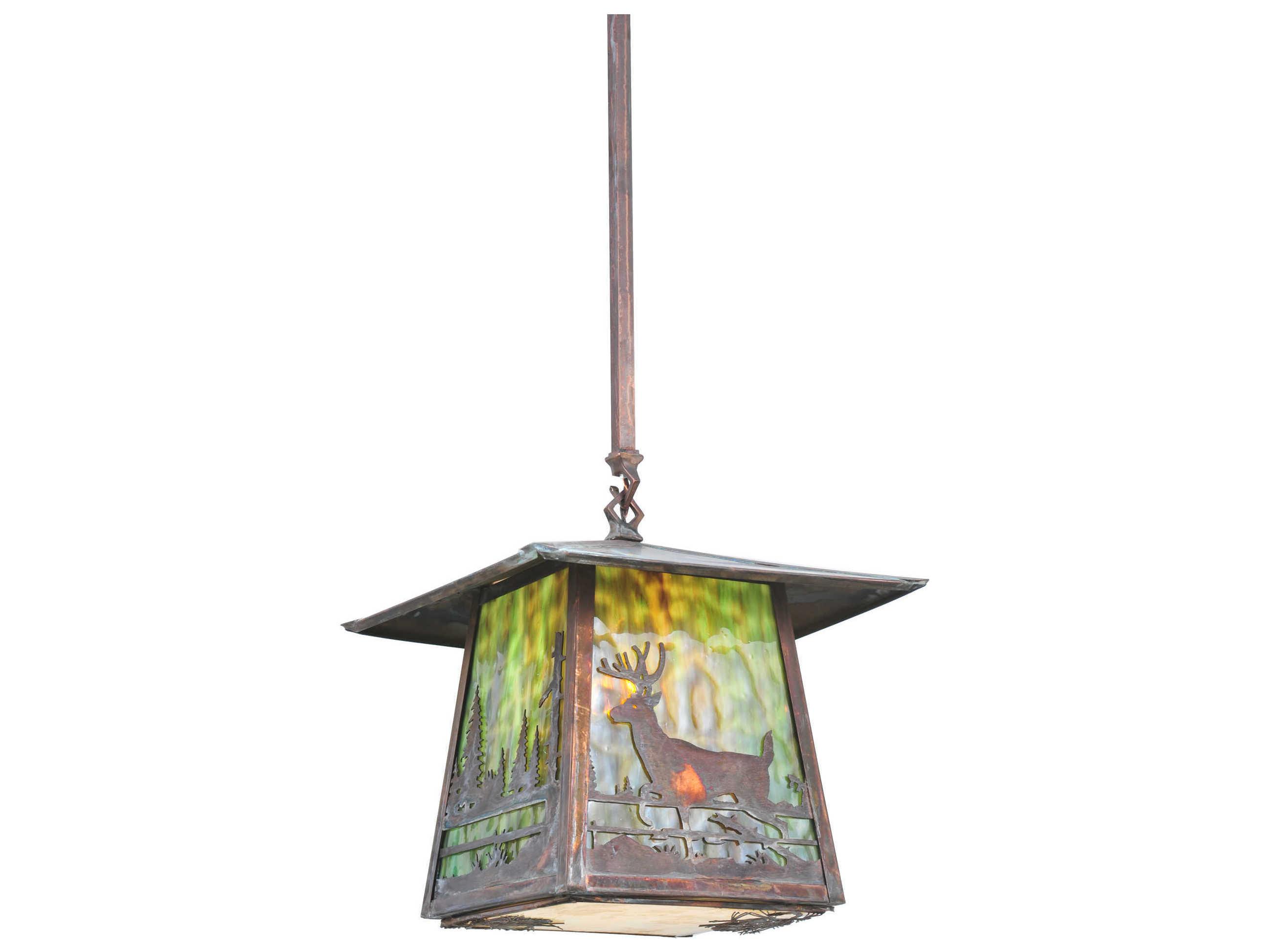 Meyda Mission 1-Light Copper Lantern Pendant