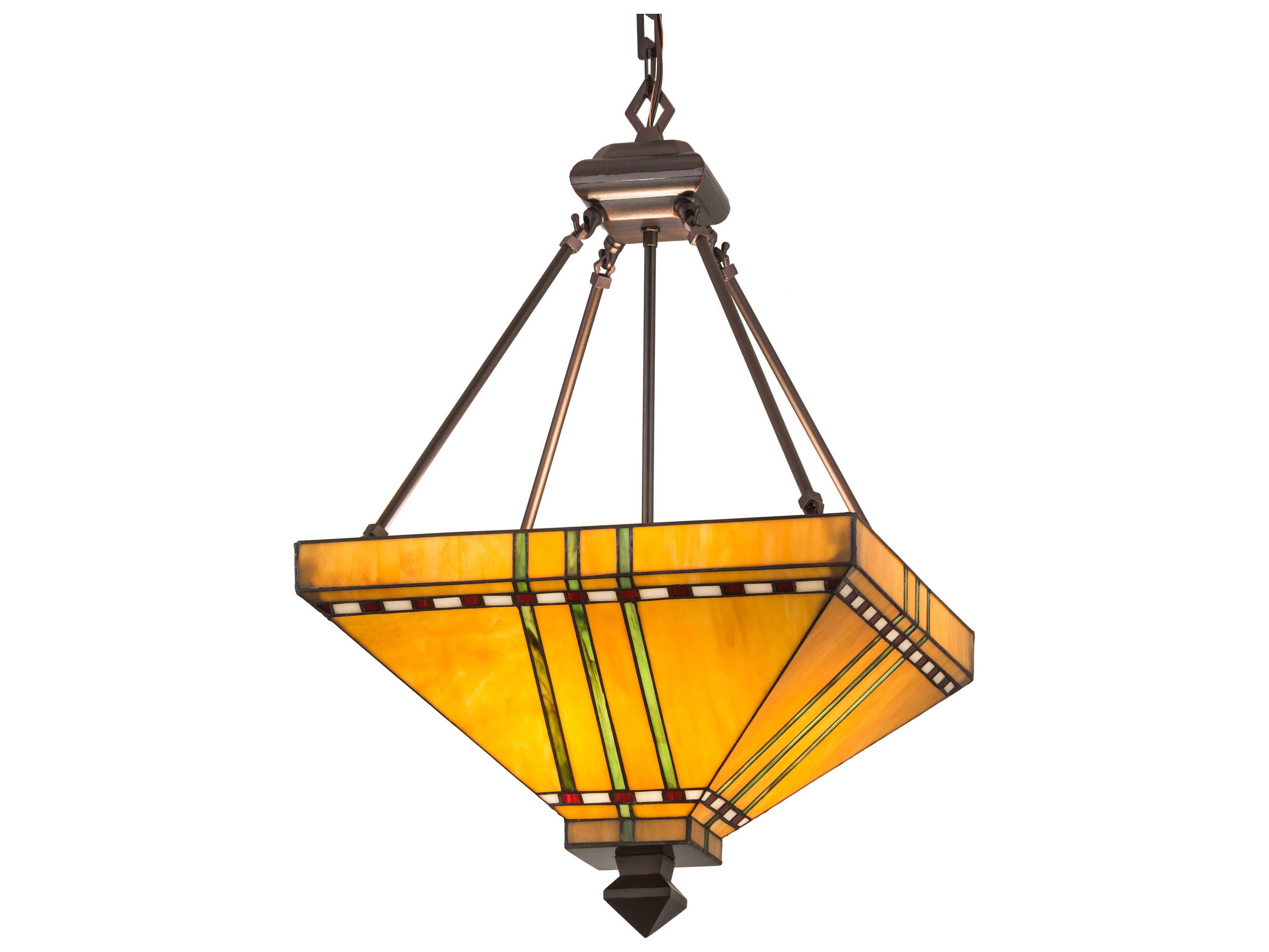 Meyda Prairie Corn 4-Light Brown Geometric Pendant
