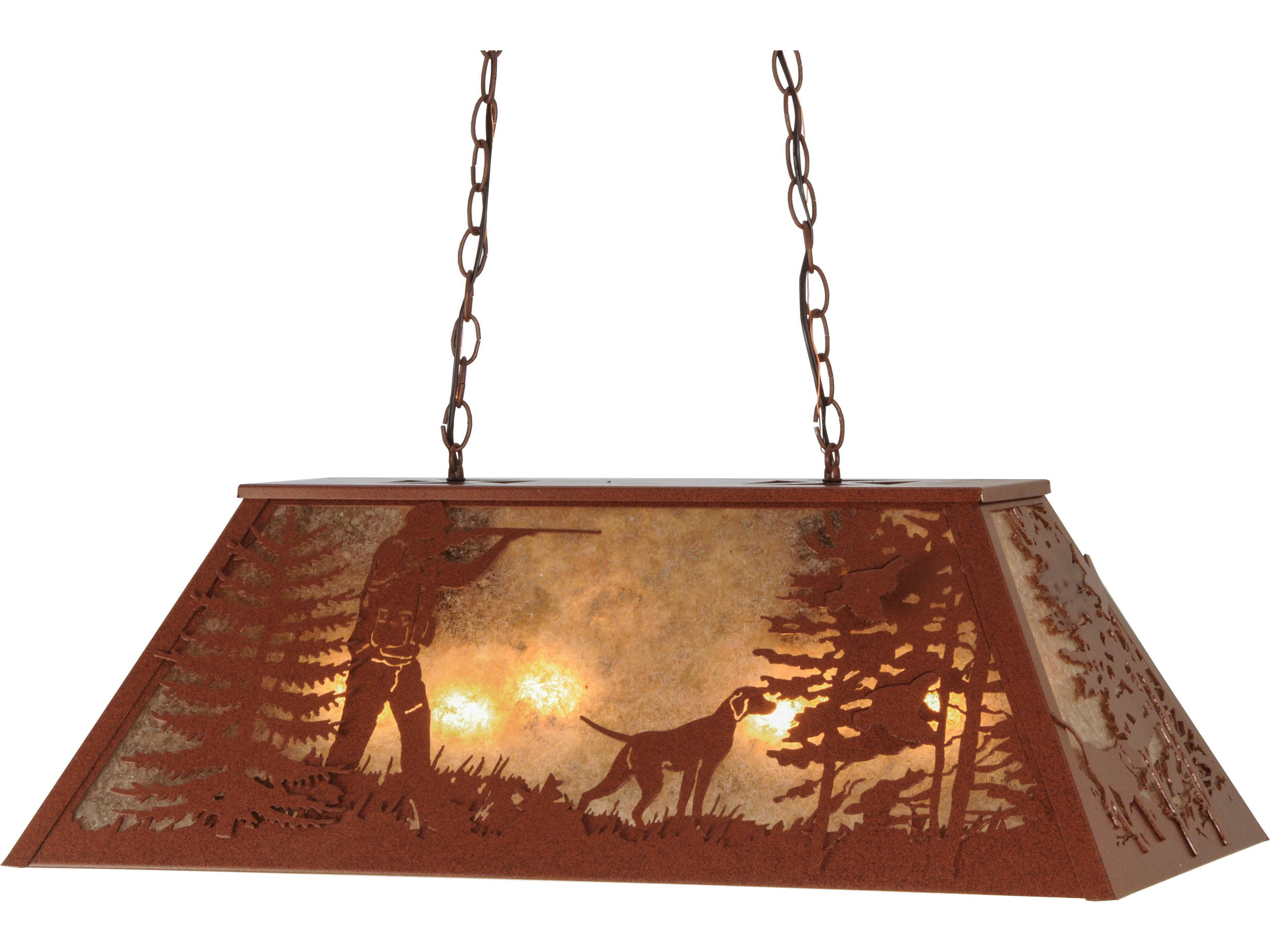 Meyda Mission 6-Light Red Pendant