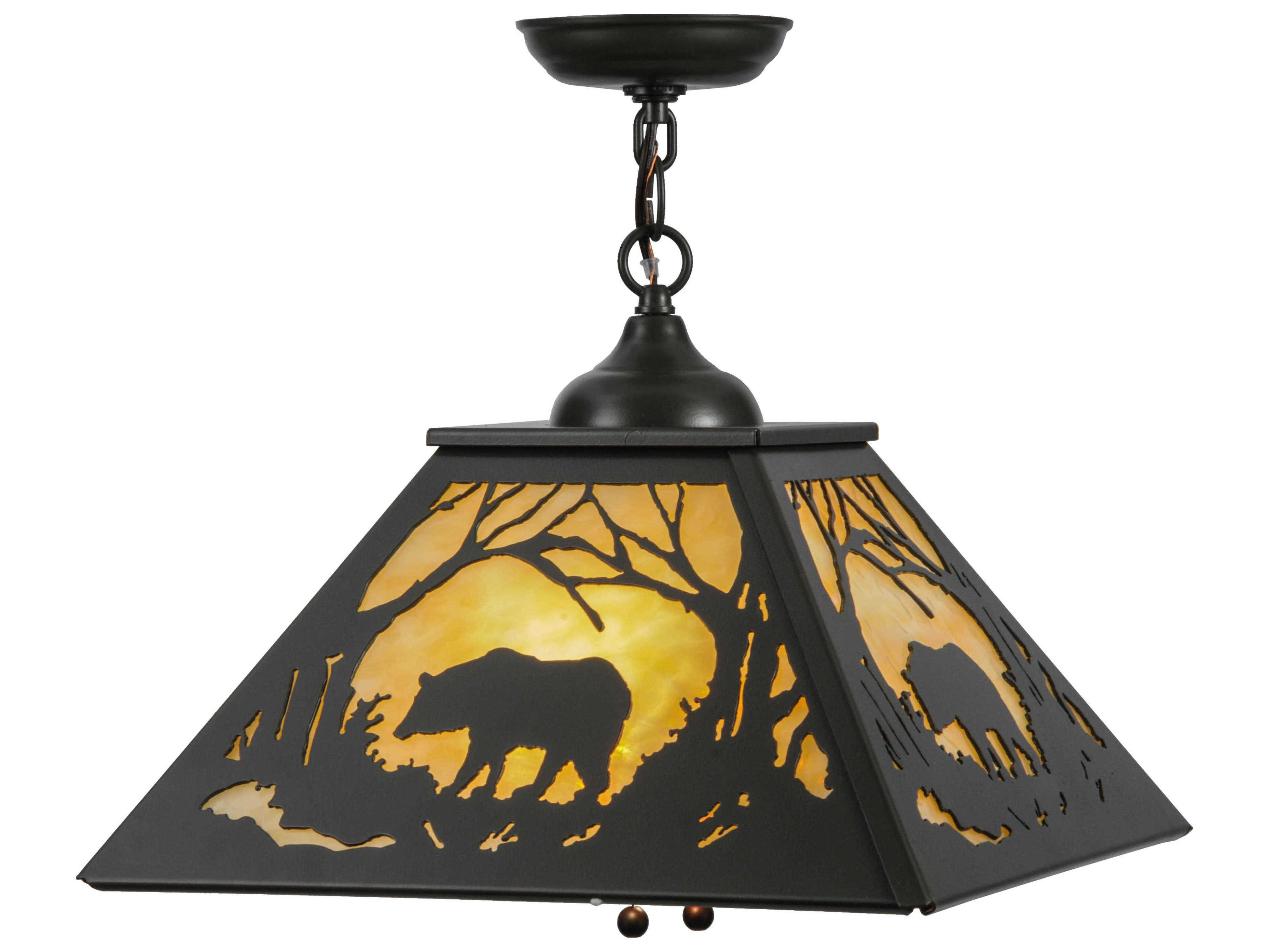 Meyda Bear At Dawn 2-Light Bronze Pendant