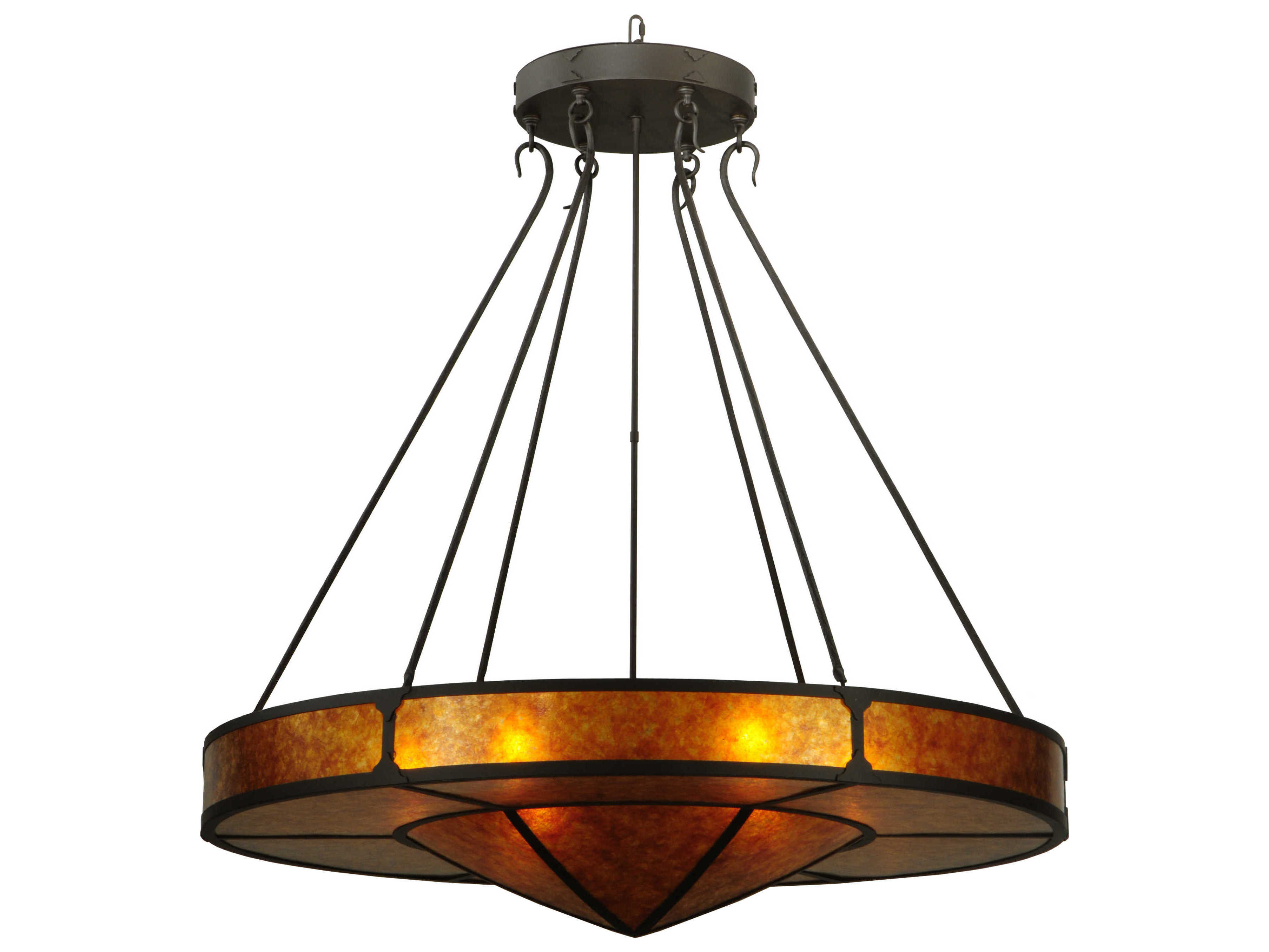 Meyda Mission 6-Light Bronze Drum Pendant
