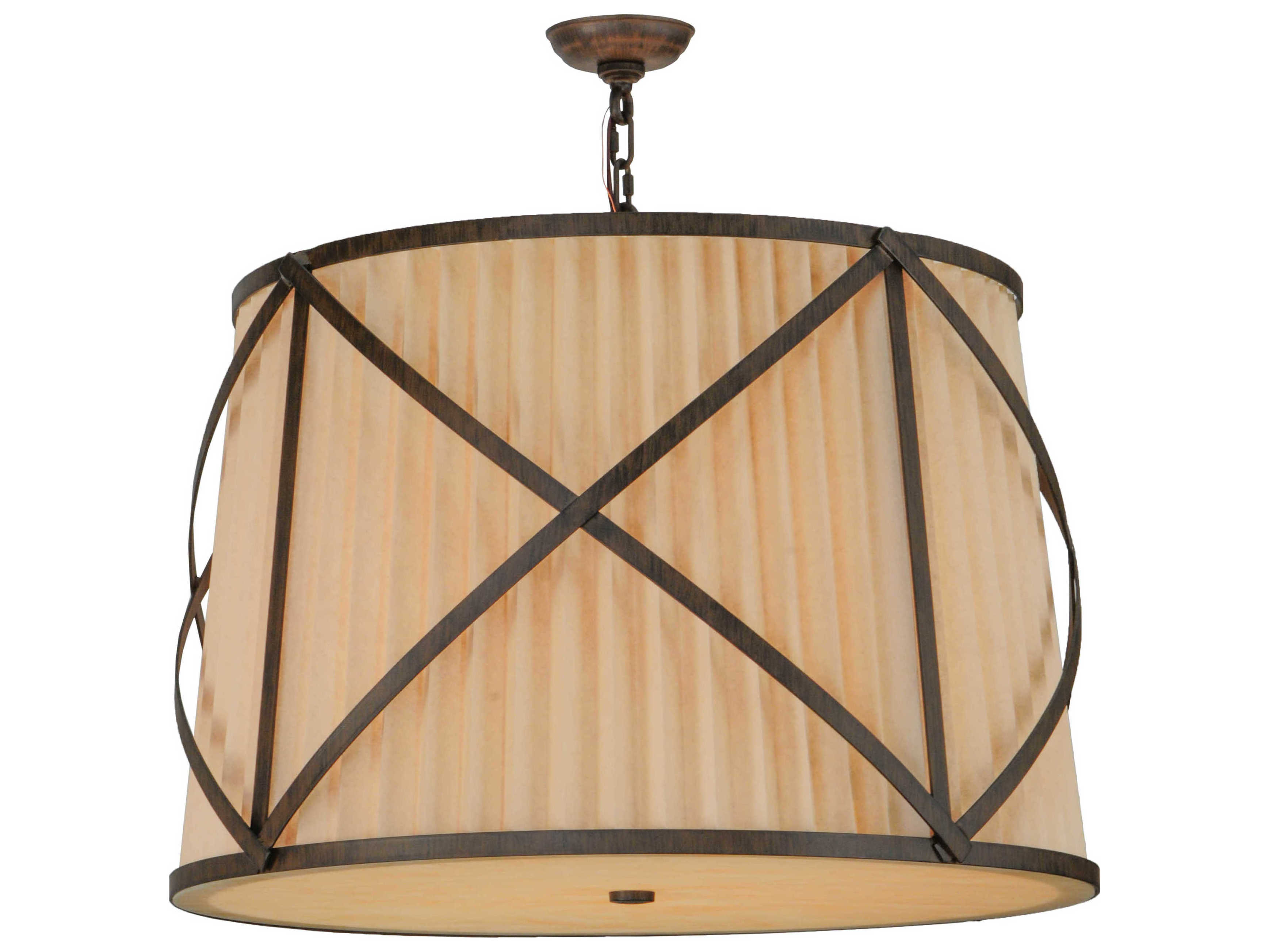 Meyda Mission 4-Light Bronze Drum Pendant