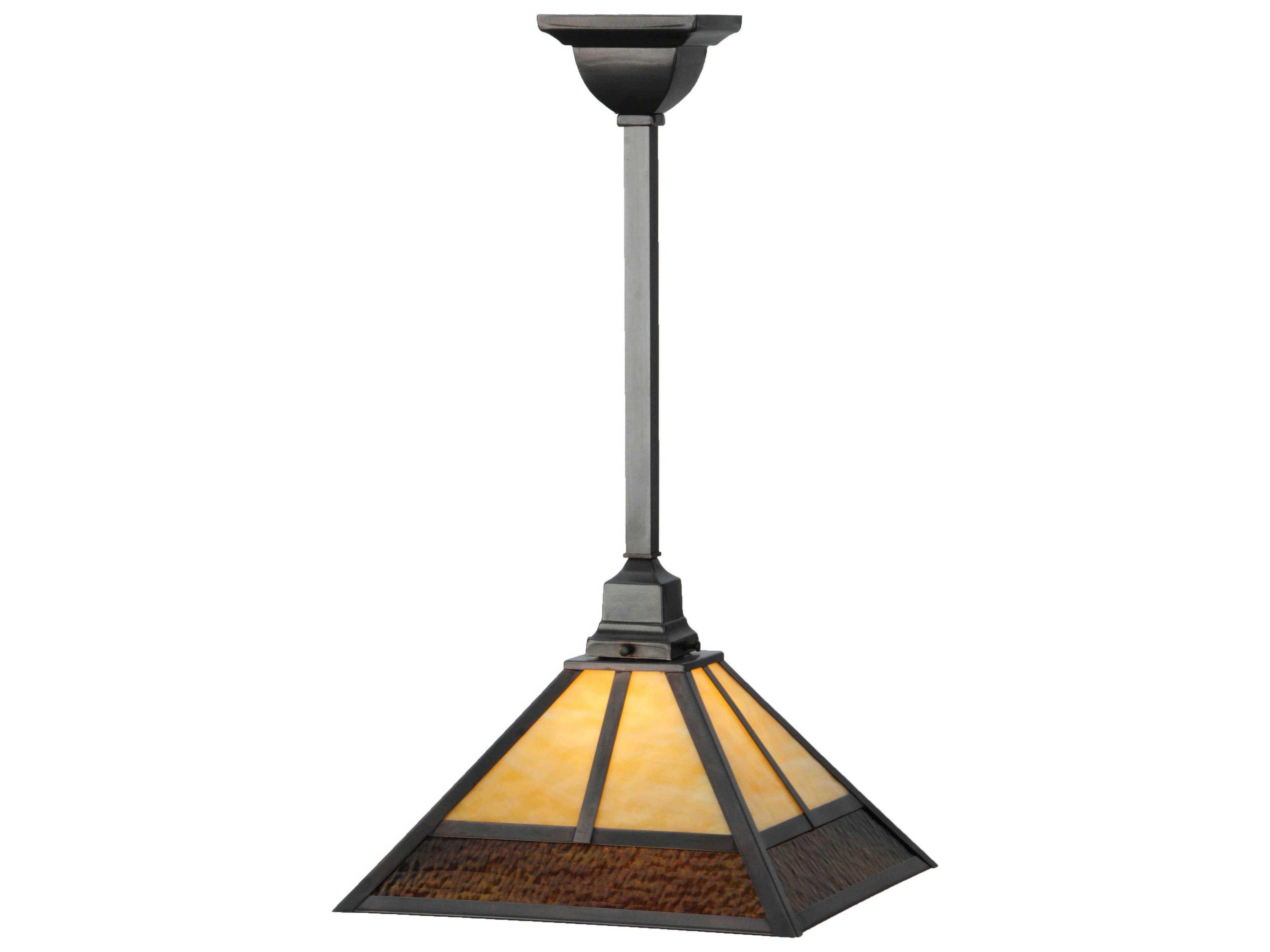 Meyda Mission 1-Light Black Geometric Pendant