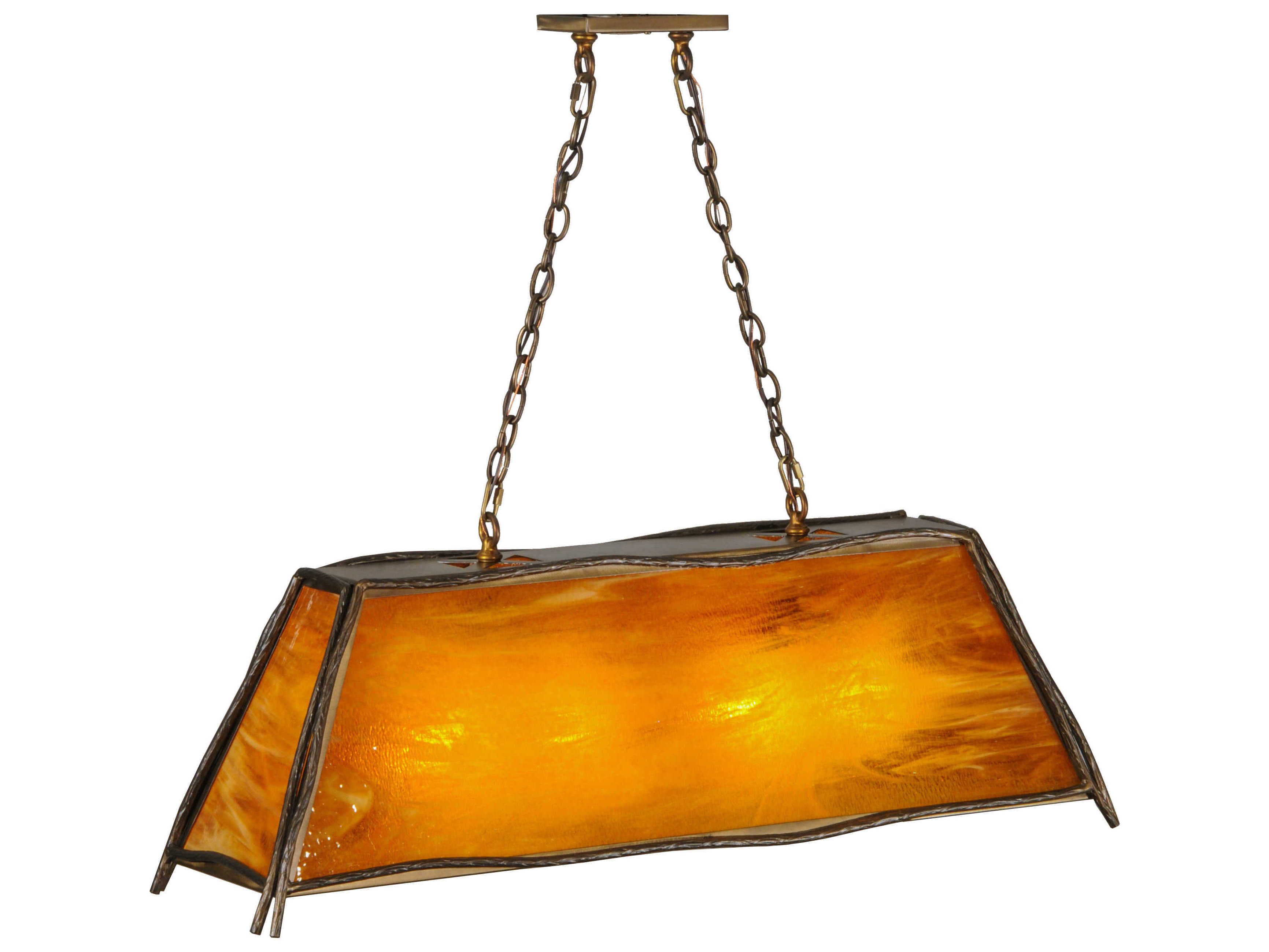 Meyda Mission 4-Light Copper Geometric Pendant