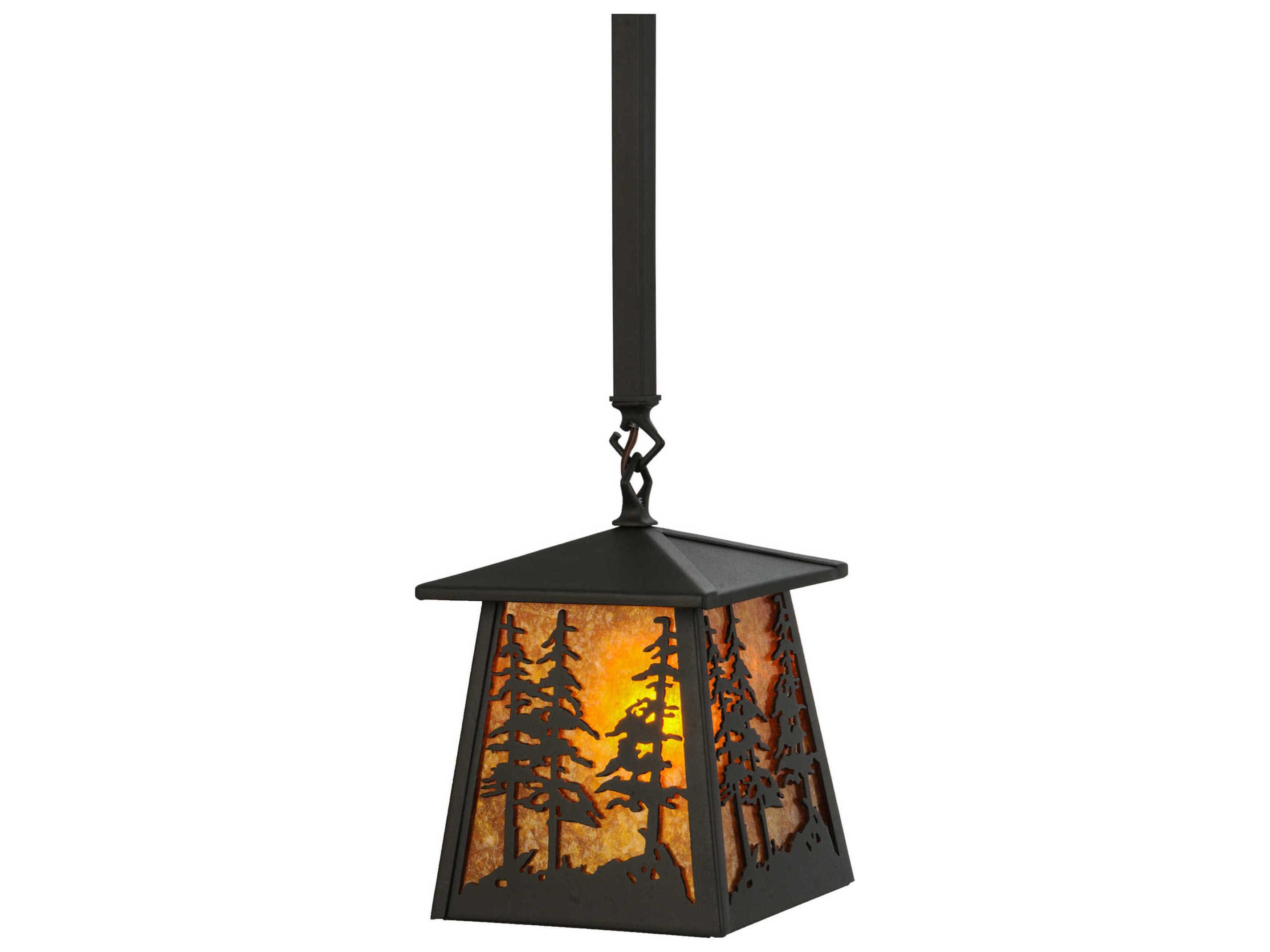 Meyda Mission 6-Light Black Lantern Pendant