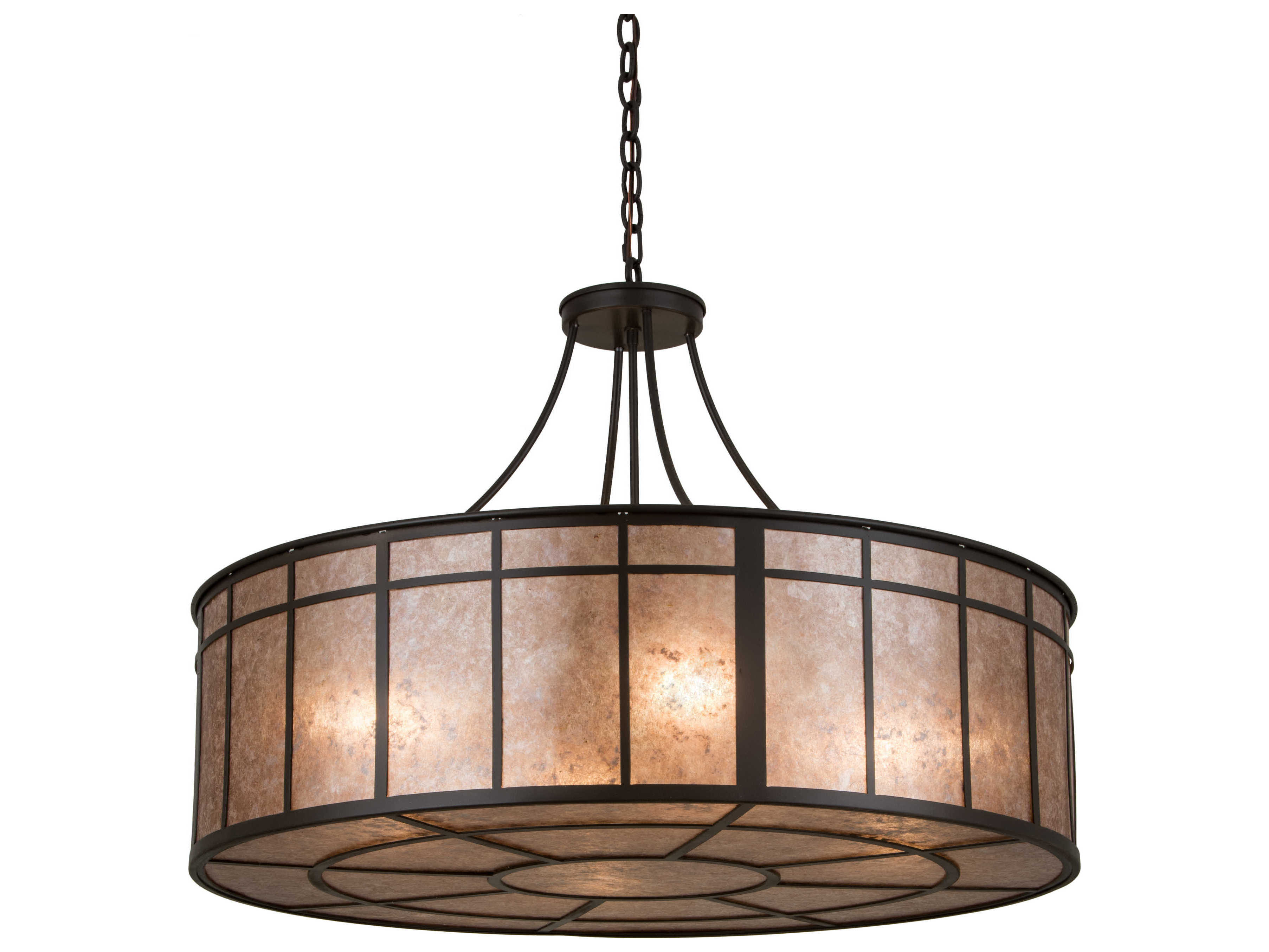 Meyda Mission 4-Light Bronze Drum Pendant