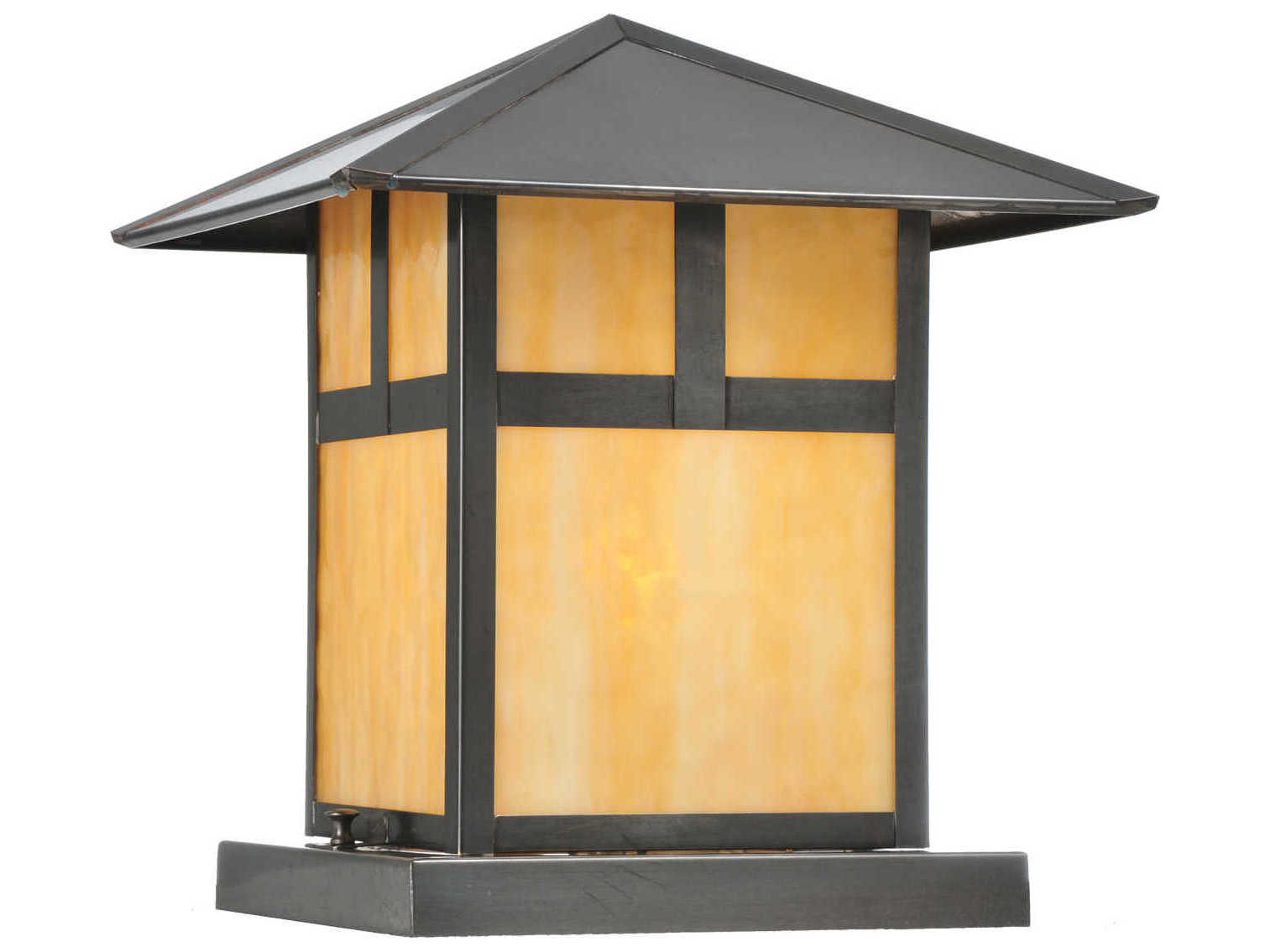 Meyda Seneca T Mission Beige Craftsman Outdoor Pier Mount Light