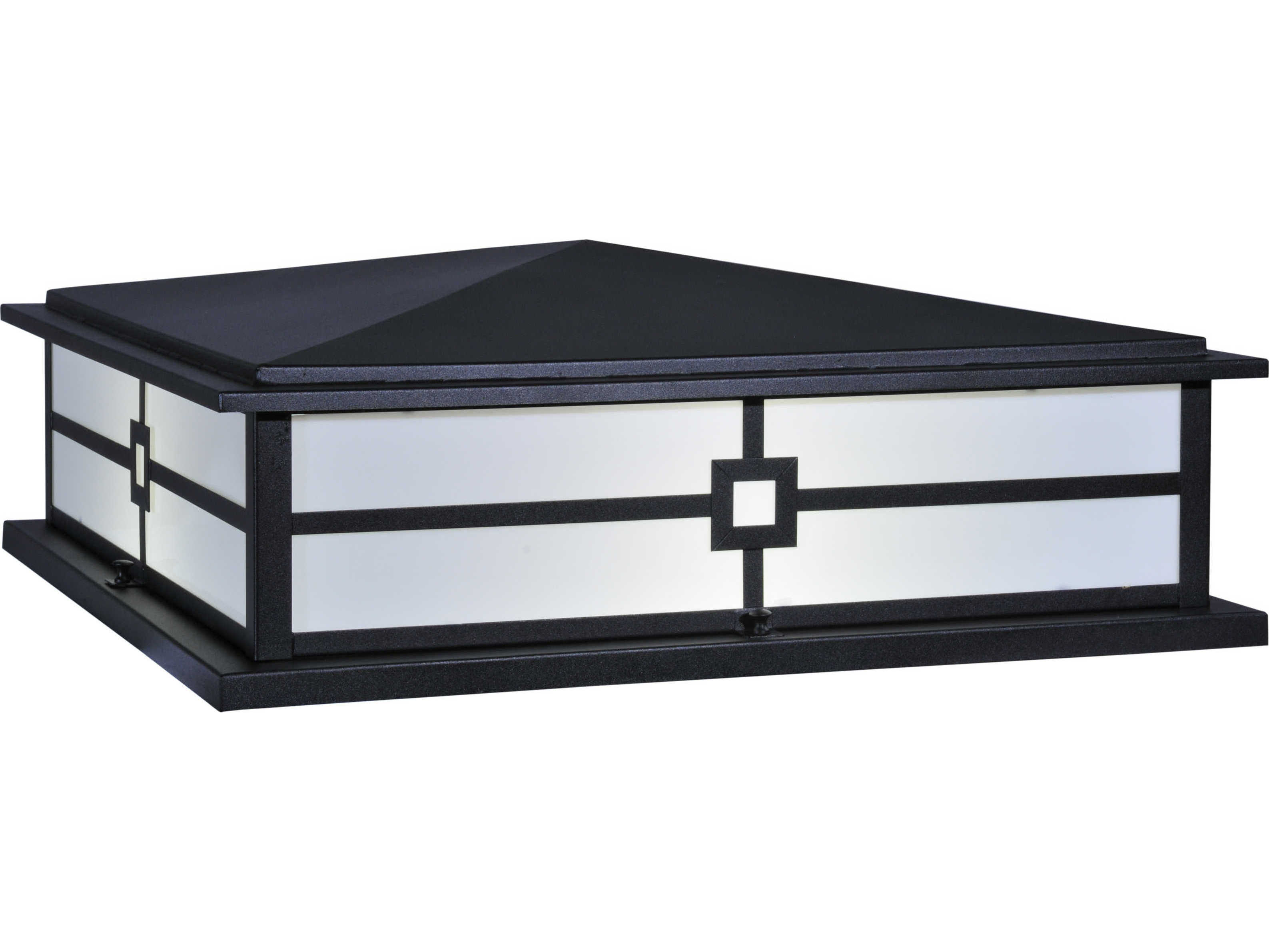 Meyda Seneca Console White Acrylic Black 4 - Light Outdoor Pier Mount Light