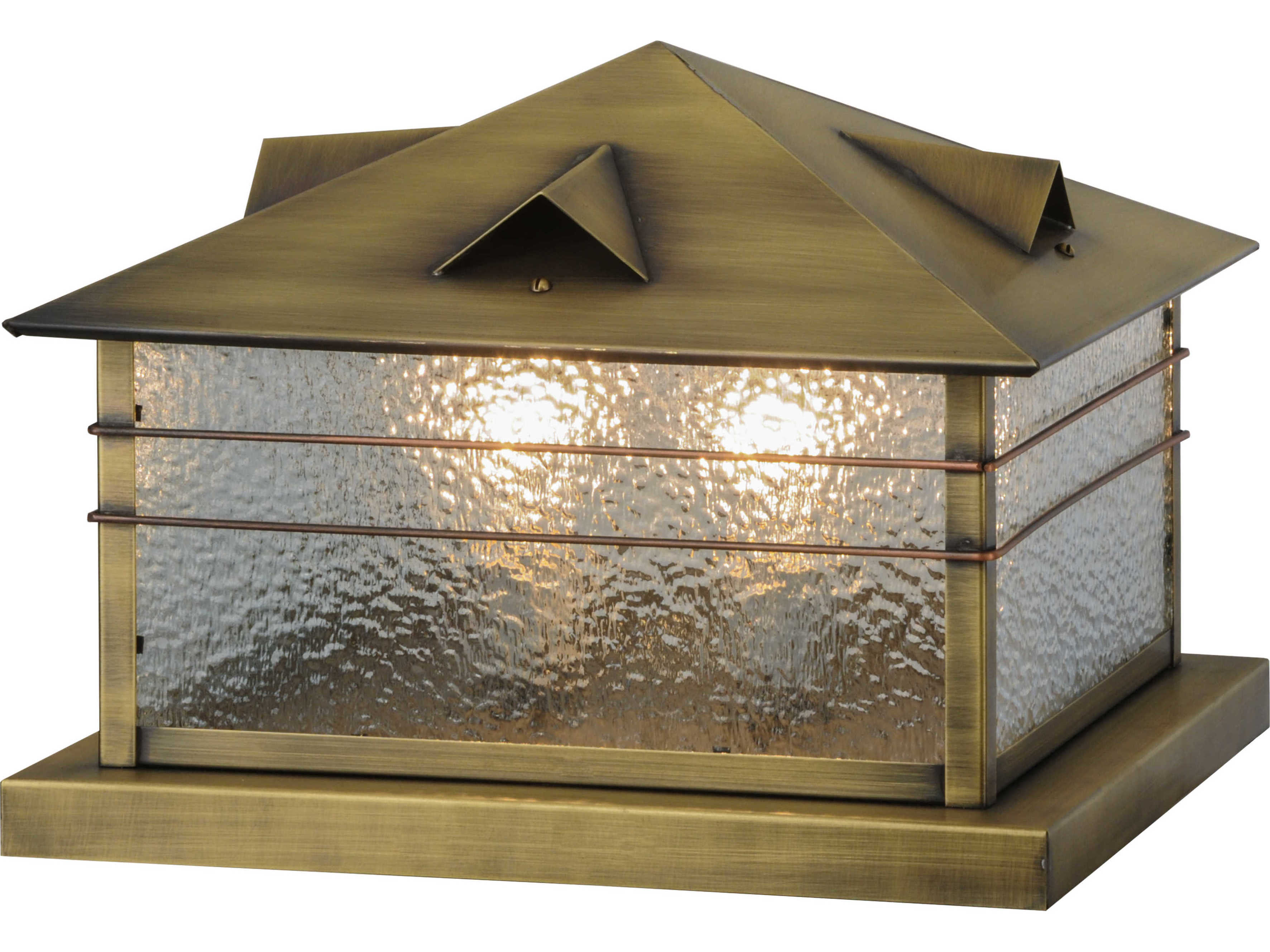 Meyda Clinton Arrowhead Zag Antique 2 - Light Outdoor Pier Mount Light