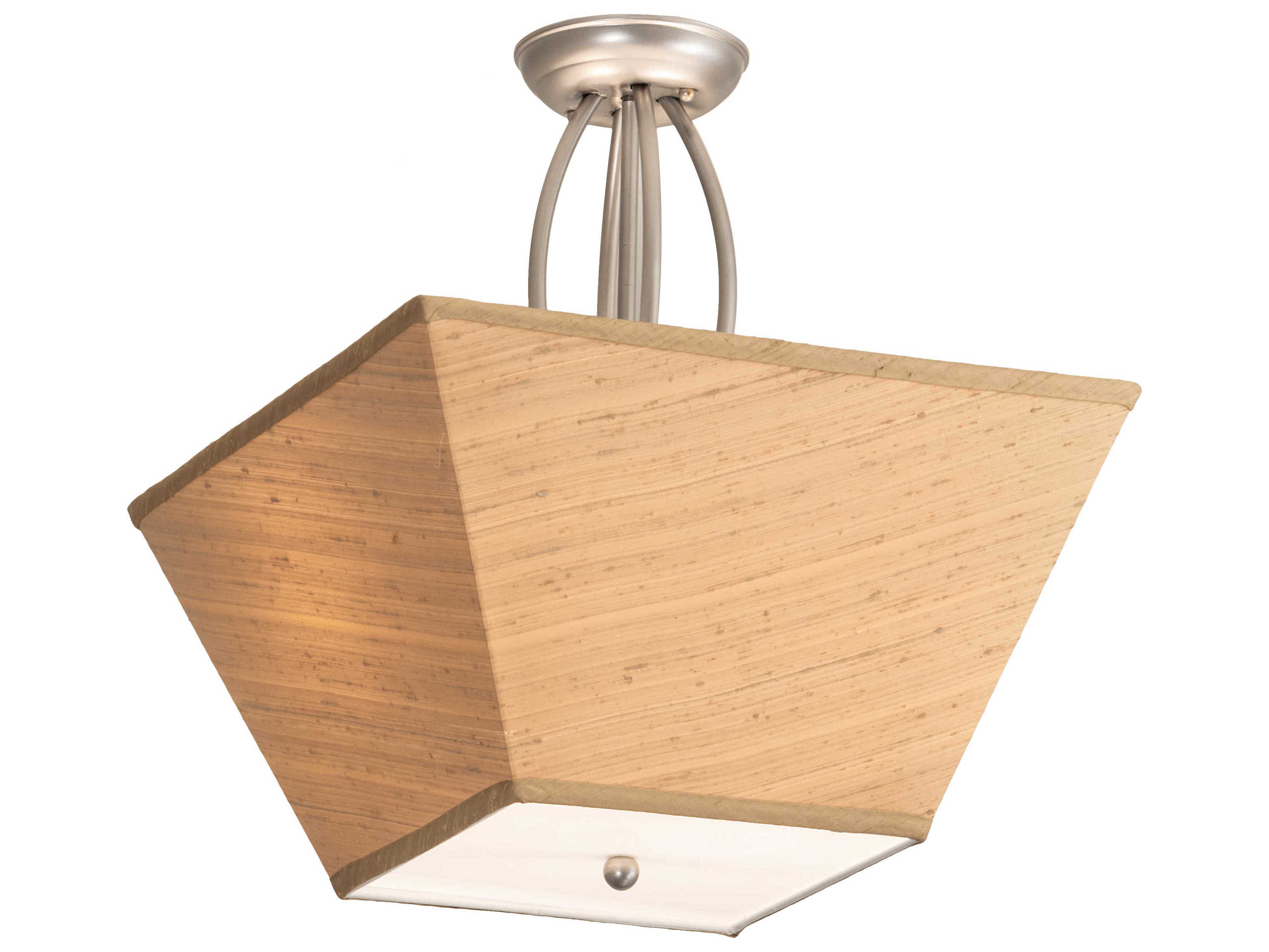 Meyda Mission 2-Light Nickel Geometric Semi Flush Mount