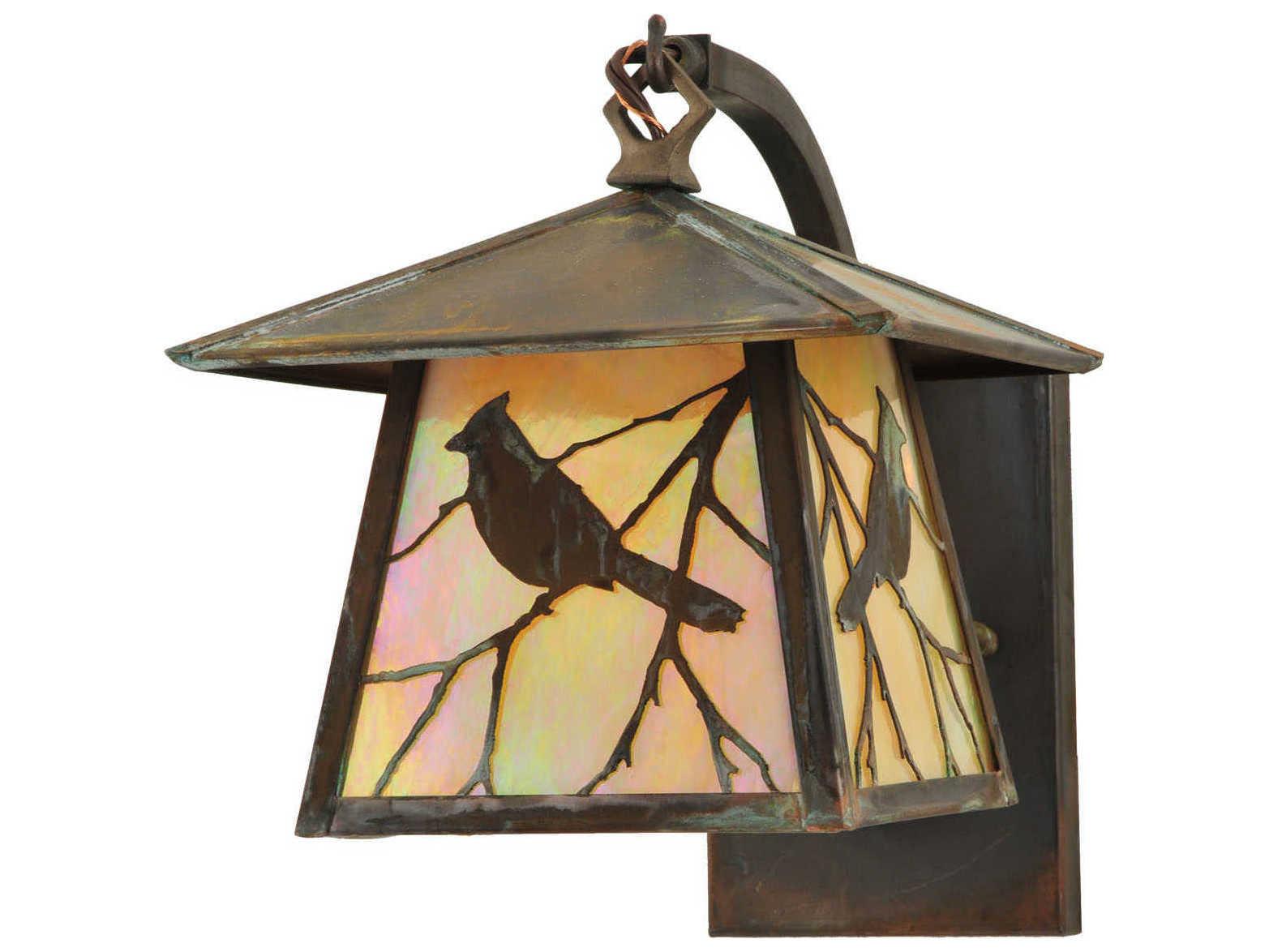 Meyda Stillwater Song Bird Curved Arm Outdoor Wall Light