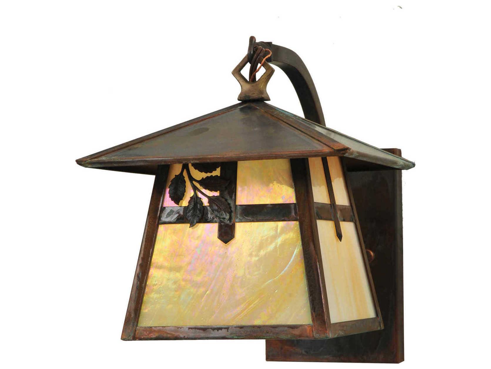 Meyda Stillwater Cross with Branch Curved Arm Outdoor Wall Light