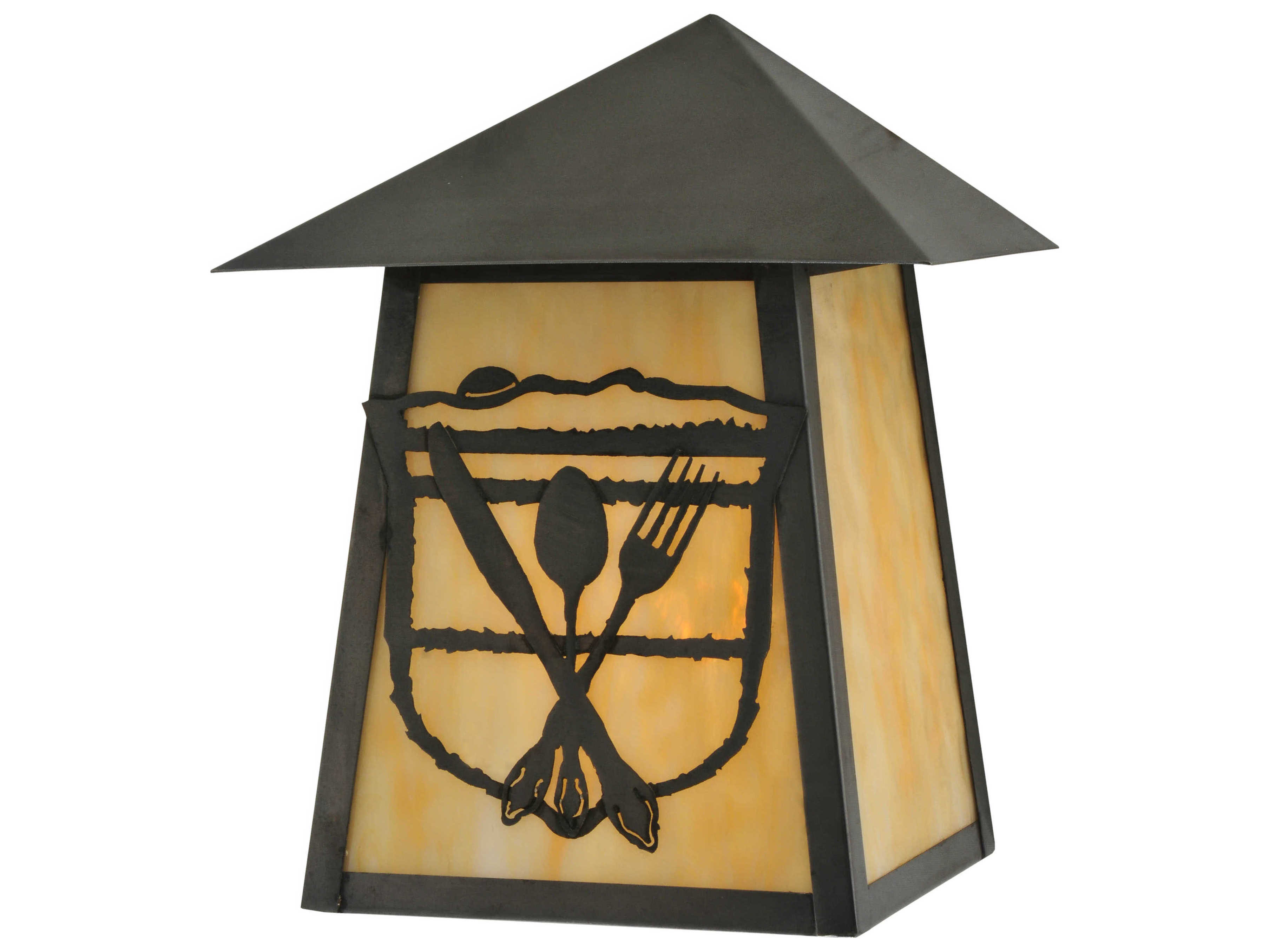 Meyda Lake Clear Lodge Silverware Outdoor Wall Light