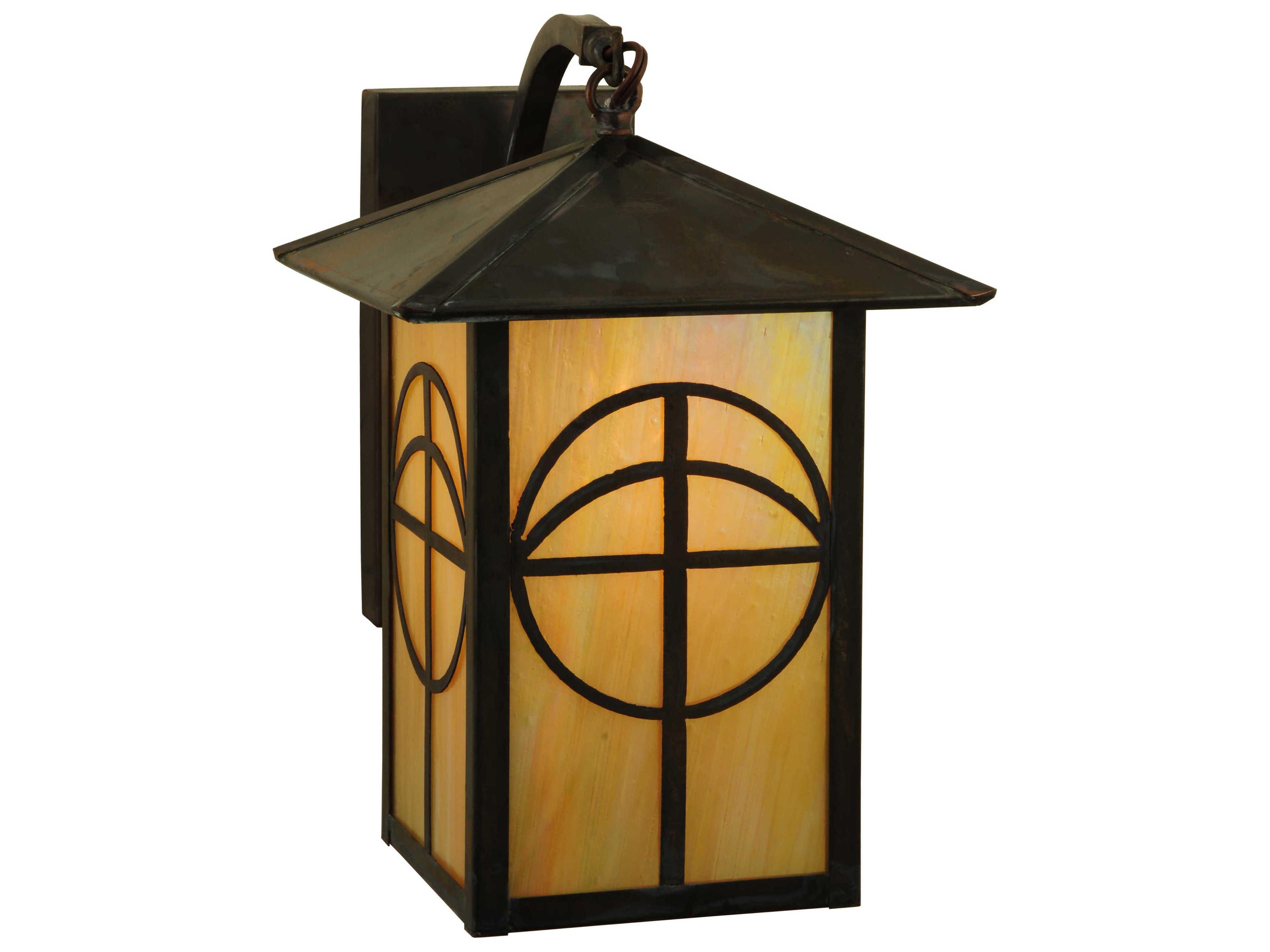 Meyda Seneca Circle Cross Curved Arm Outdoor Wall Light