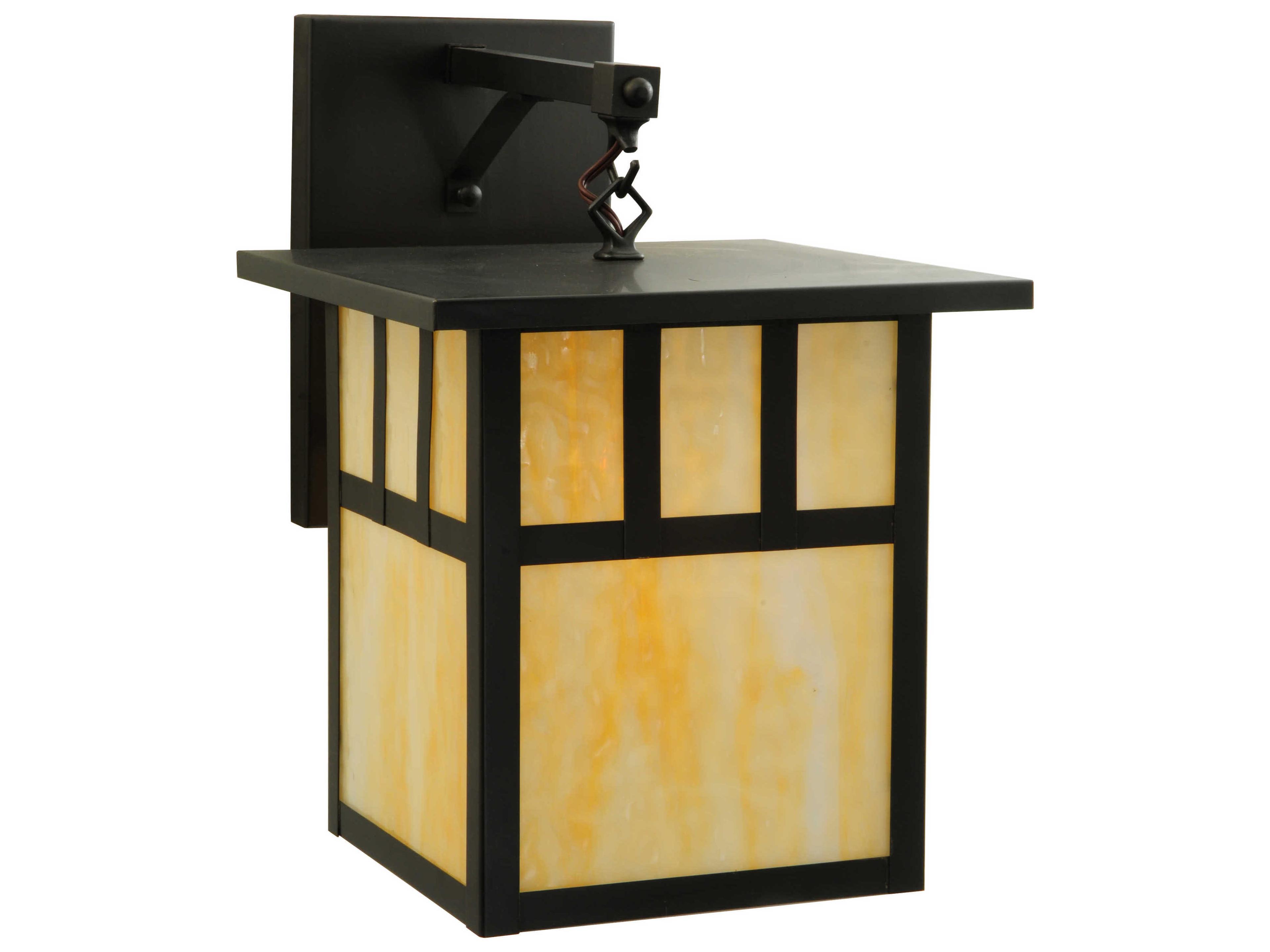 Meyda Hyde Park Double Bar Mission Straight Arm Outdoor Wall Light