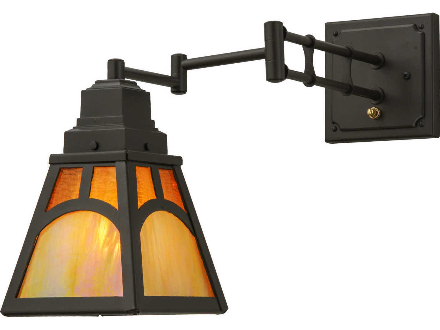 Meyda Mission Hill Top Swing Arm Outdoor Wall Light