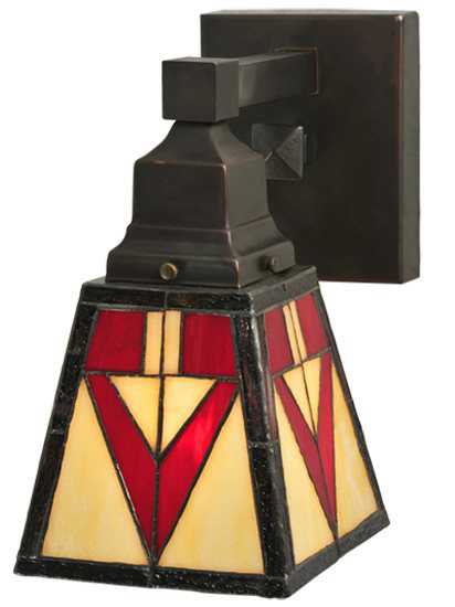 Meyda Mission 1-Light Brown Tiffany Wall Sconce