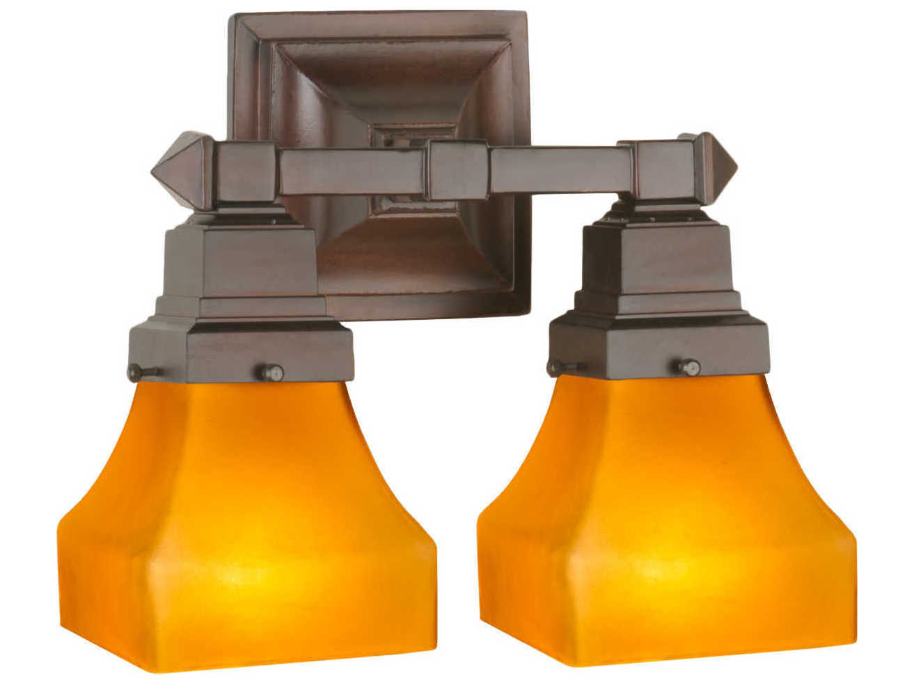 Meyda Mission 2-Light Bronze Wall Sconce