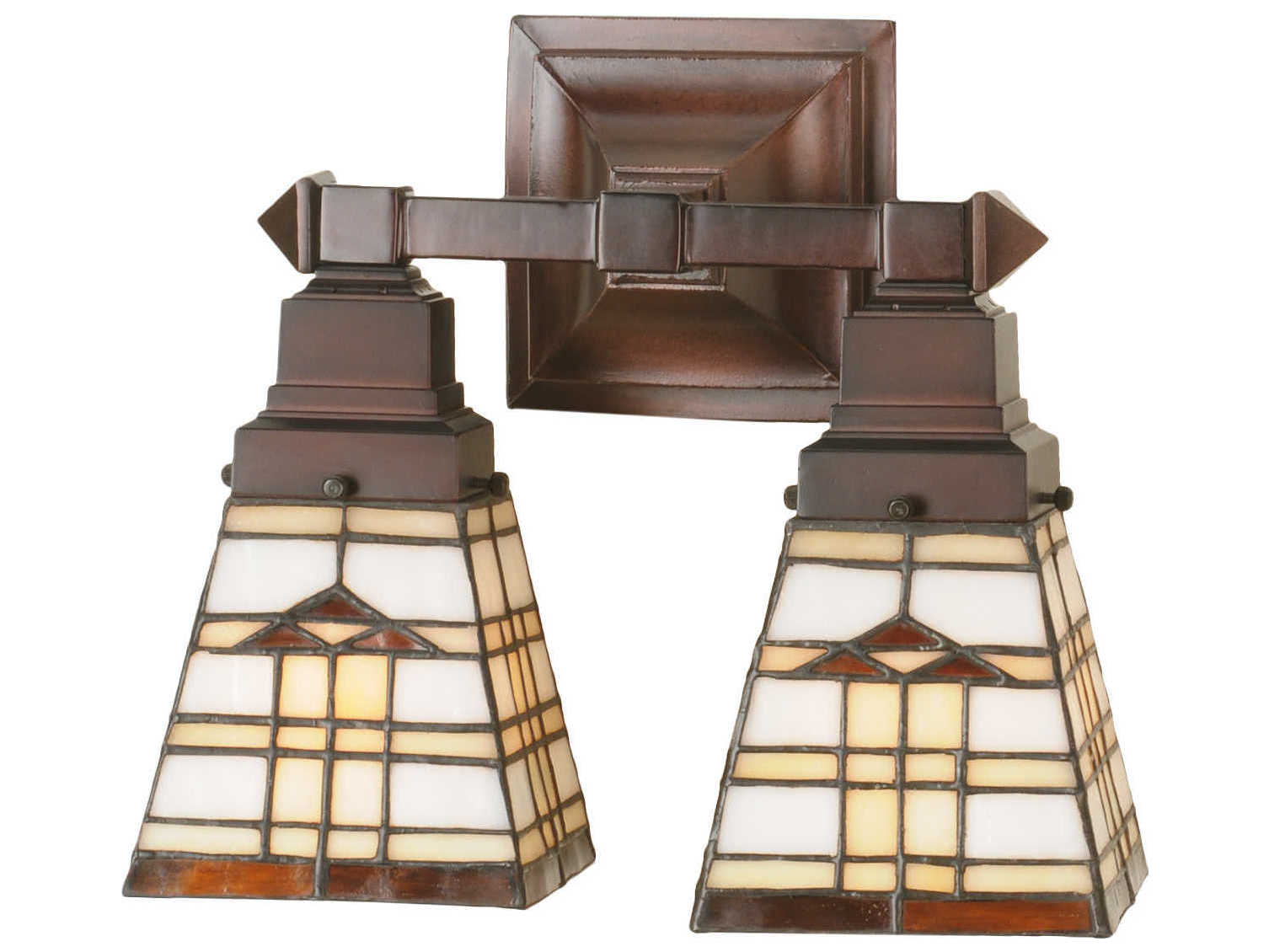 Meyda Arrowhead 2-Light Brown Tiffany Wall Sconce