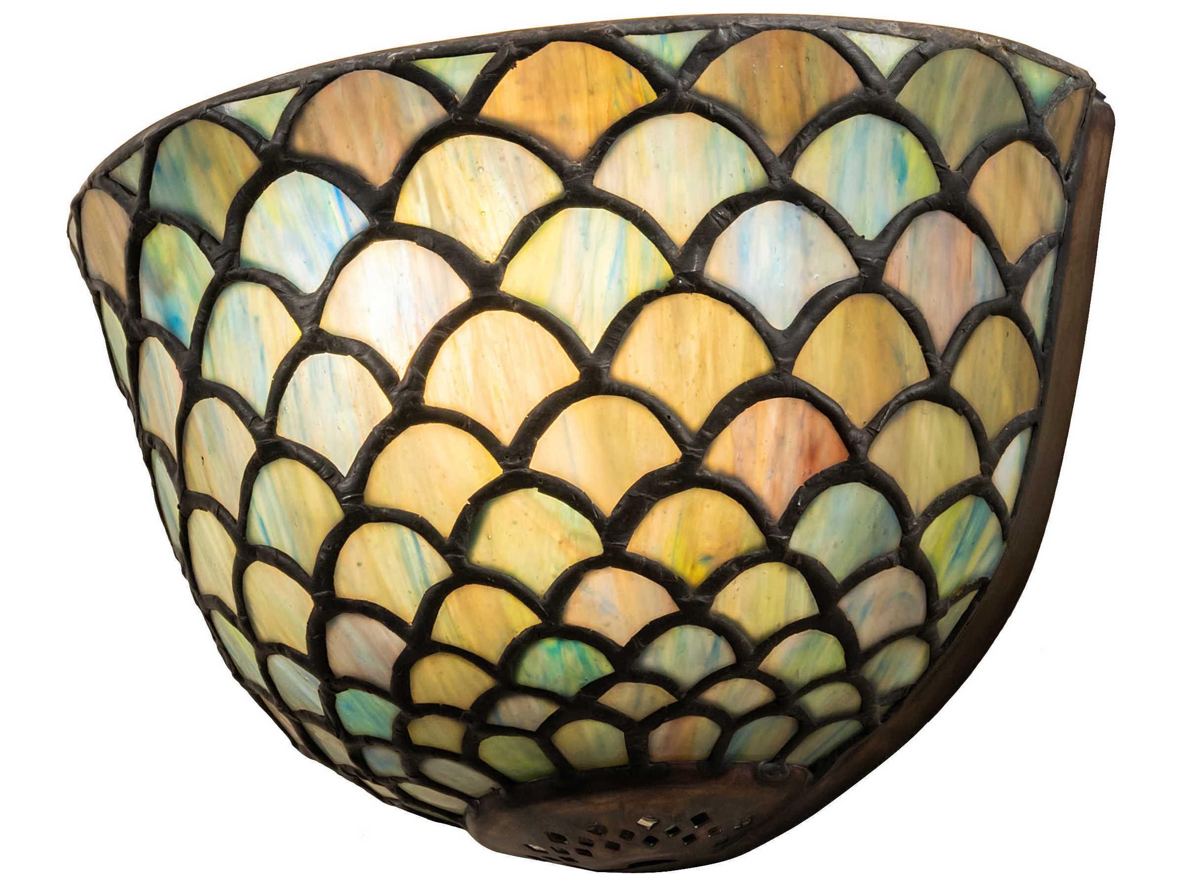 Meyda Mission 1-Light Brown Tiffany Wall Sconce