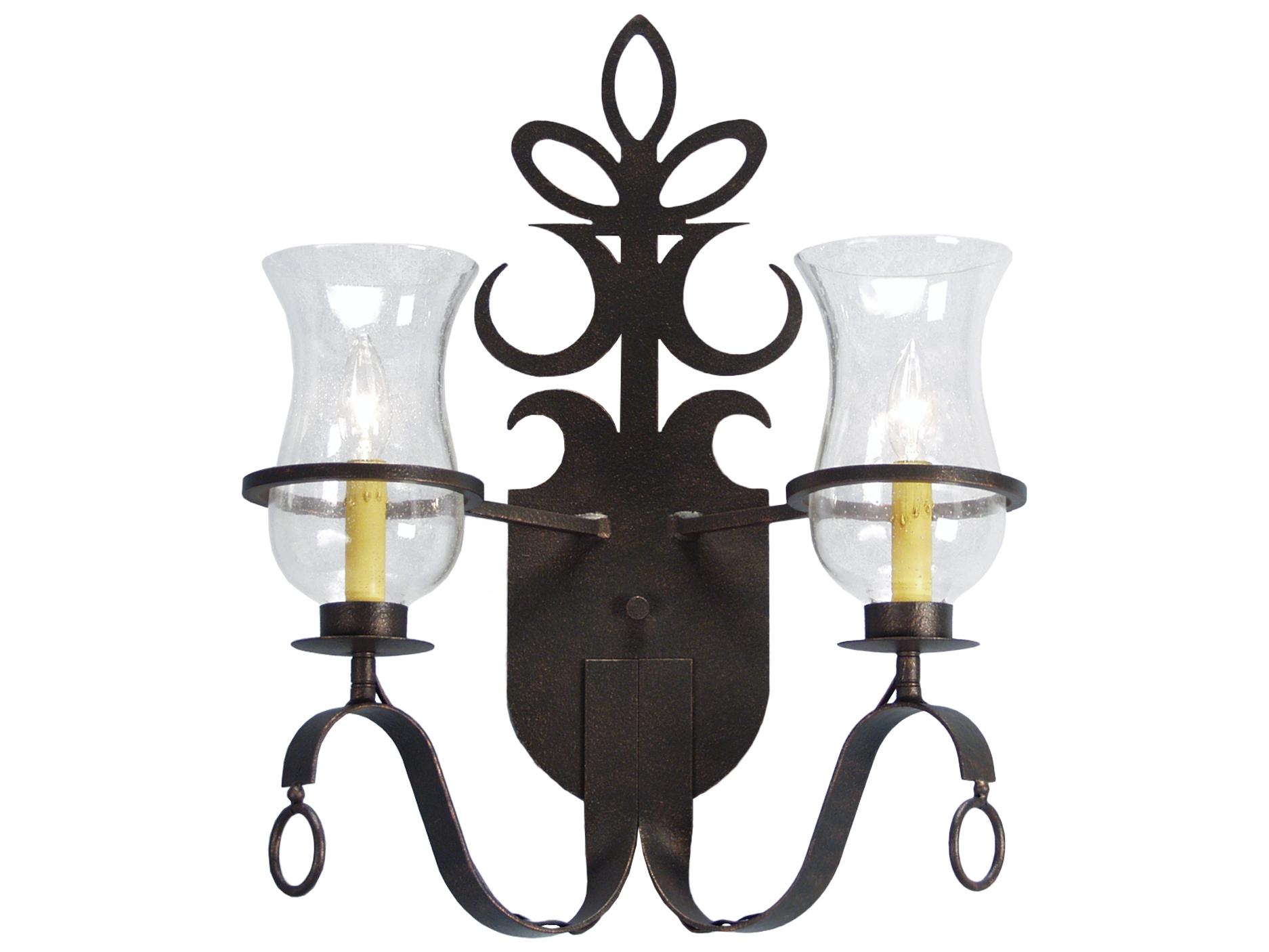 Meyda Narcissus 2-Light Black Glass Wall Sconce