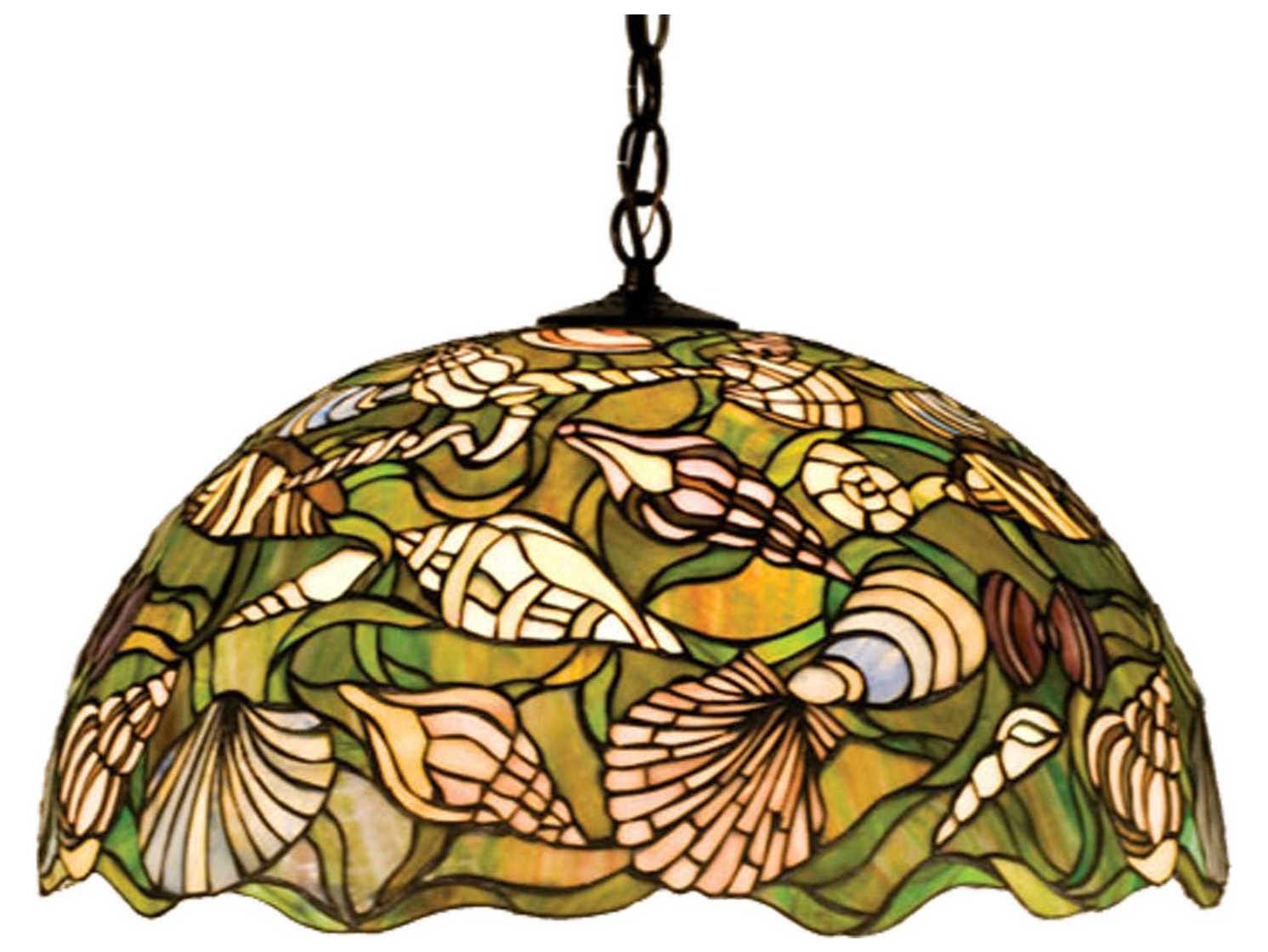 Meyda Nautical 3-Light Bronze Tiffany Dome Pendant