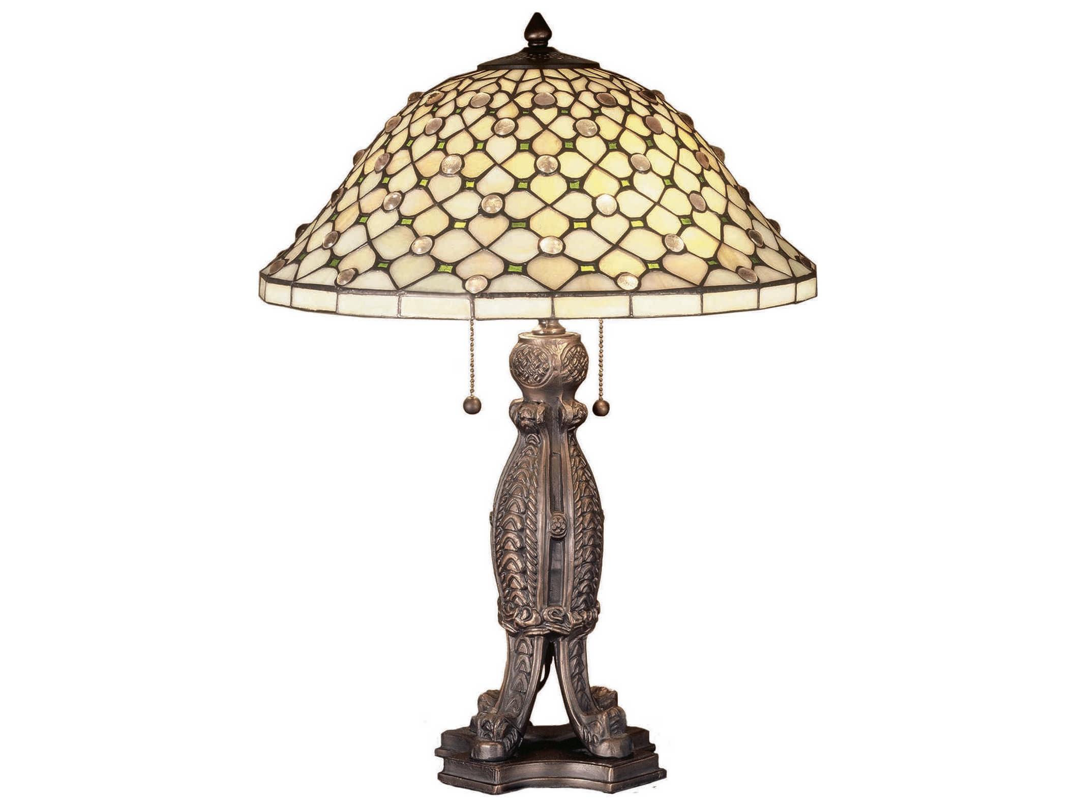 Meyda Diamond & Jewel Bronze Tiffany Table Lamp