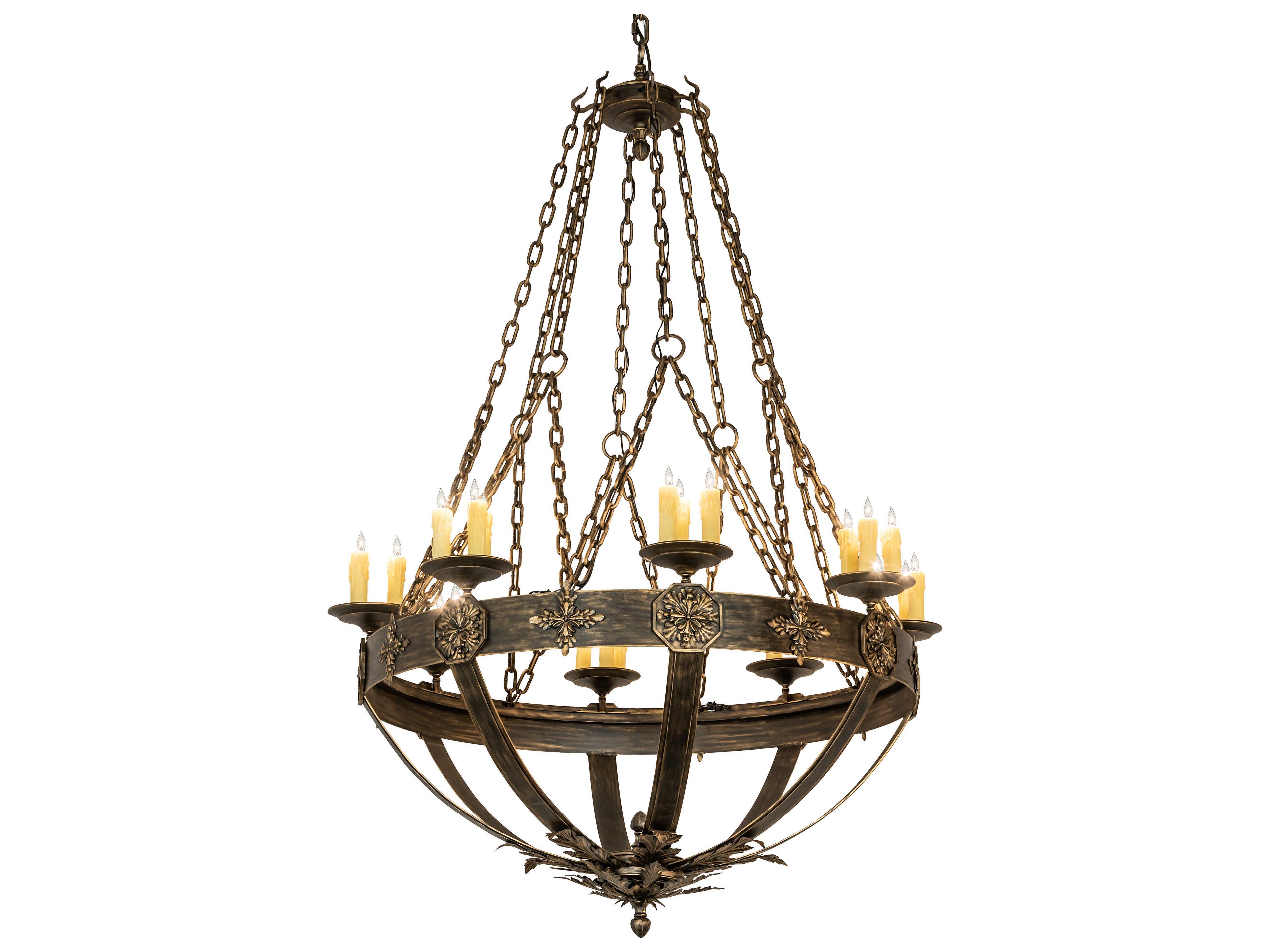 Meyda Neapolis 24-Light Black Gold Candelabra Chandelier