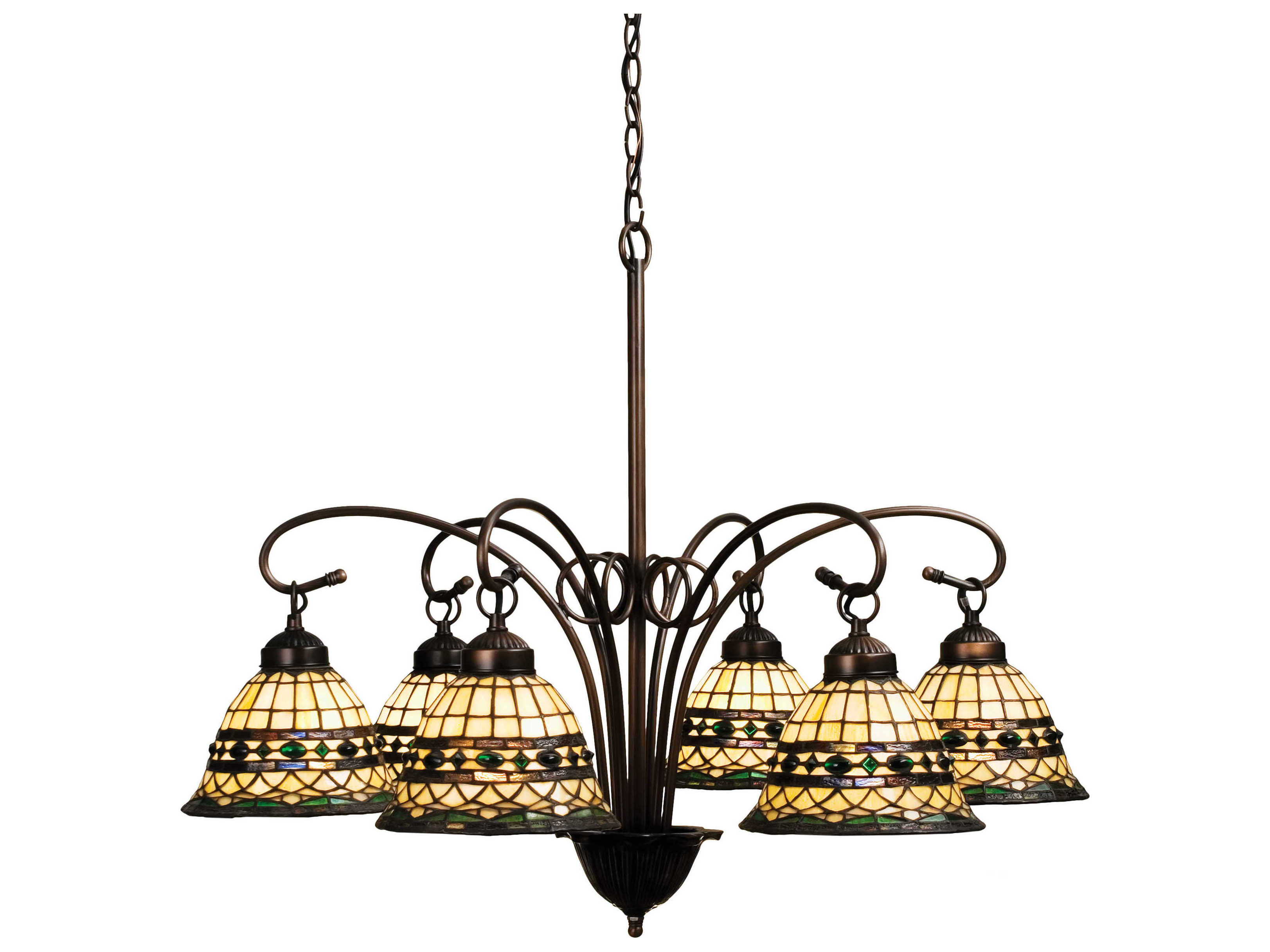 Meyda Nouveau 6-Light Bronze Tiffany Bell Chandelier