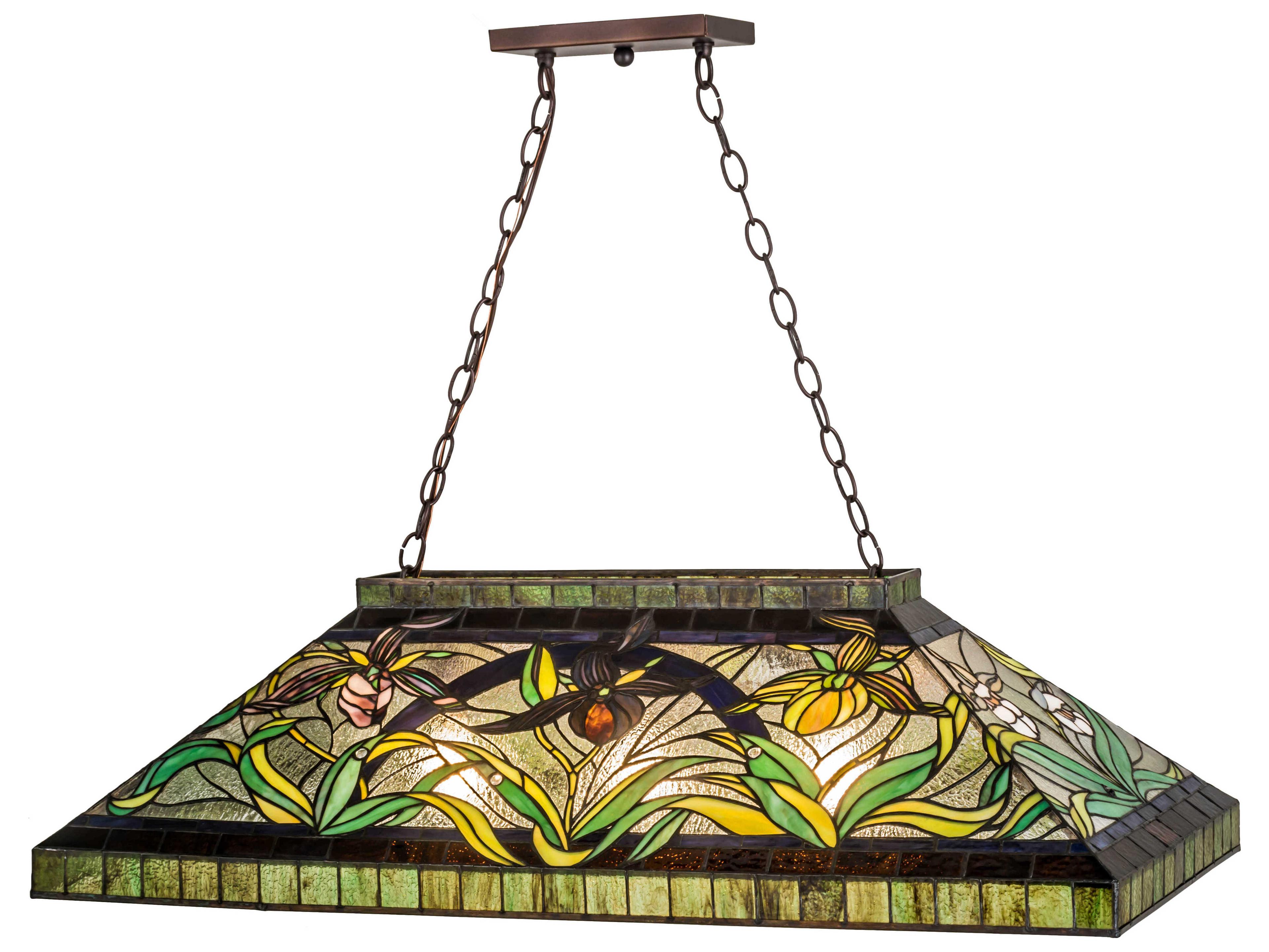 Meyda Lady Slipper 3-Light Bronze Tiffany Pendant