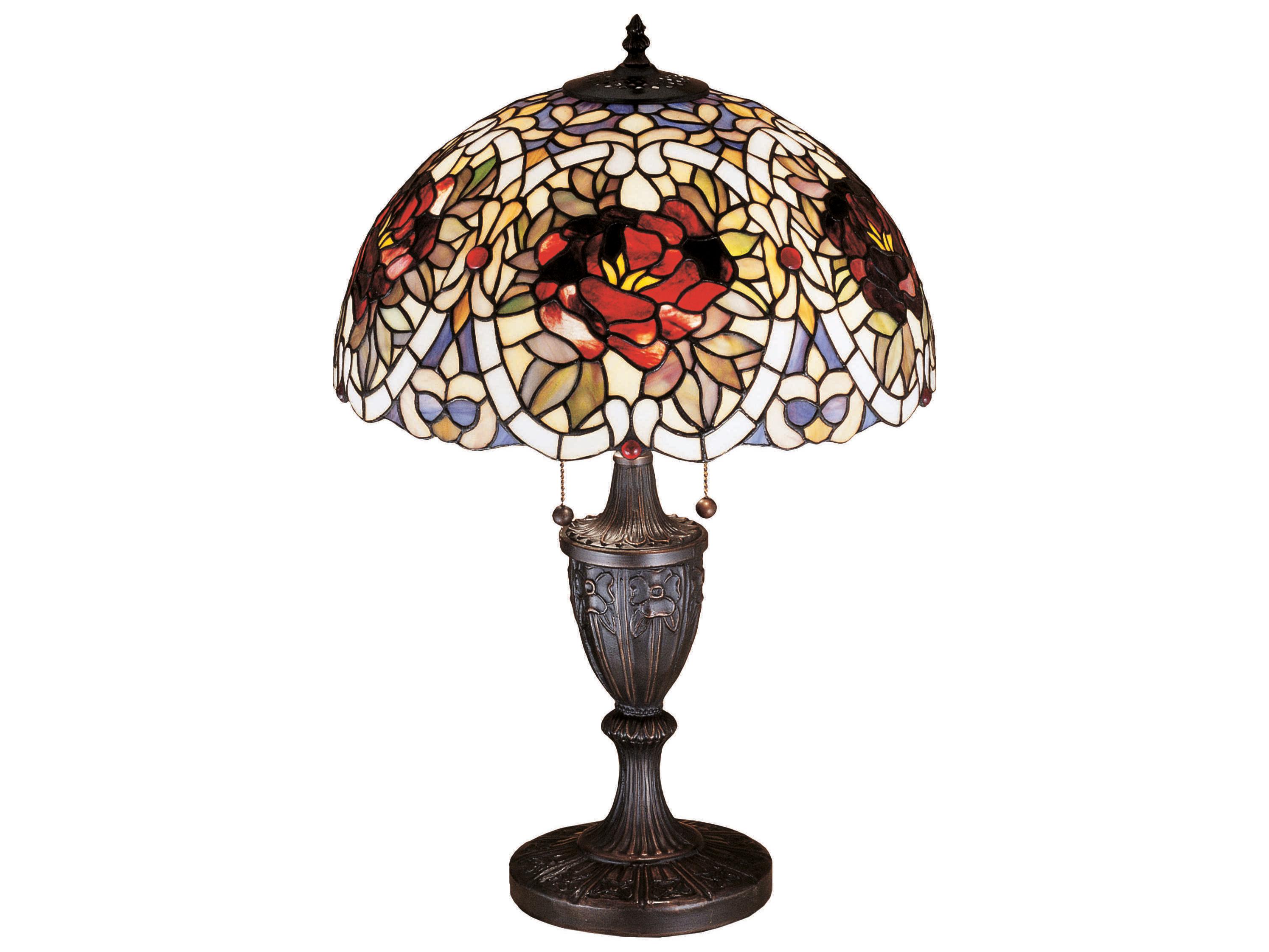 Meyda Renaissance Rose Bronze Tiffany Table Lamp