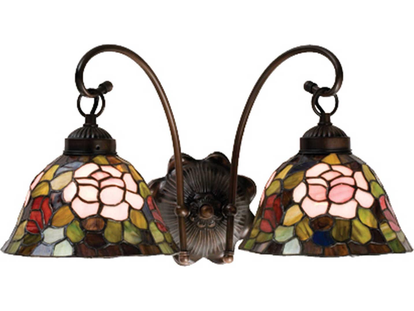 Meyda Nouveau 2-Light Bronze Tiffany Wall Sconce