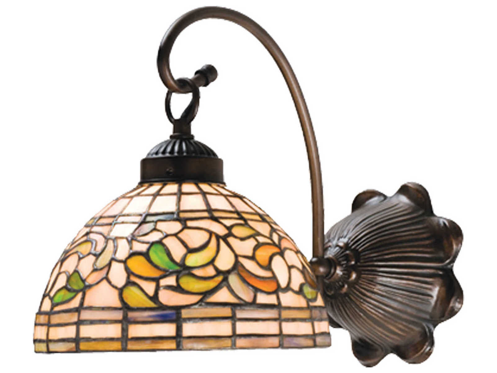 Meyda Nouveau 1-Light Bronze Tiffany Wall Sconce