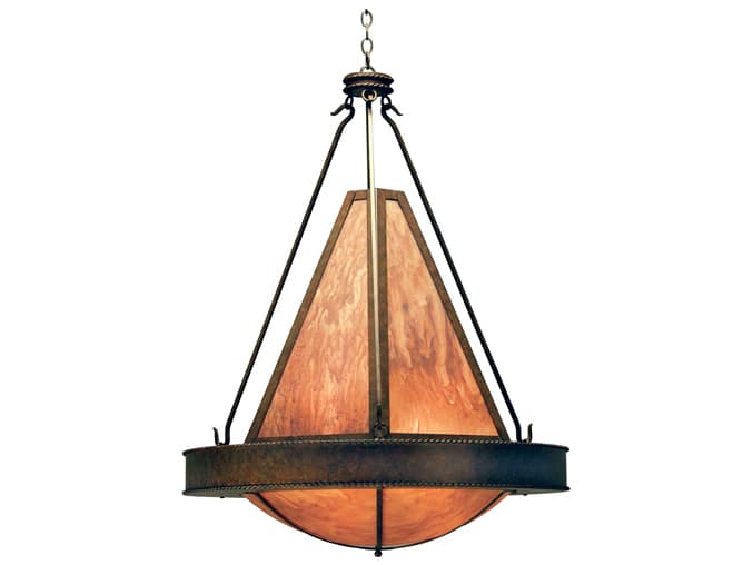 Meyda Obsidian 6-Light Warm Rustic Nail Brown Pendant