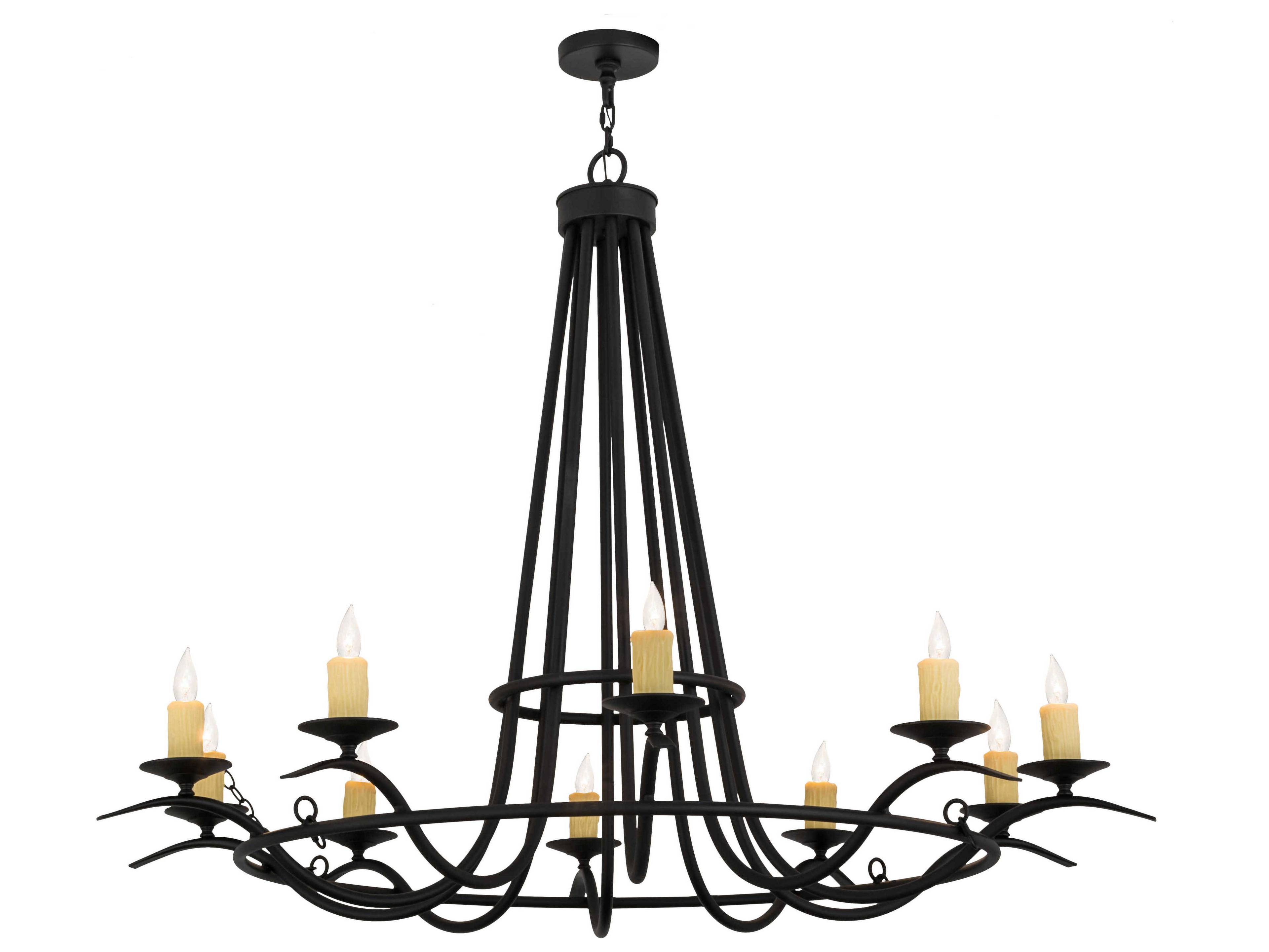 Meyda Octavia 10-Light Black Candelabra Chandelier