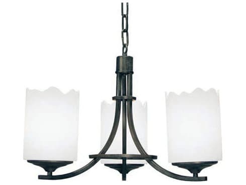 Meyda Octavia 3-Light White Black Cylinder Chandelier