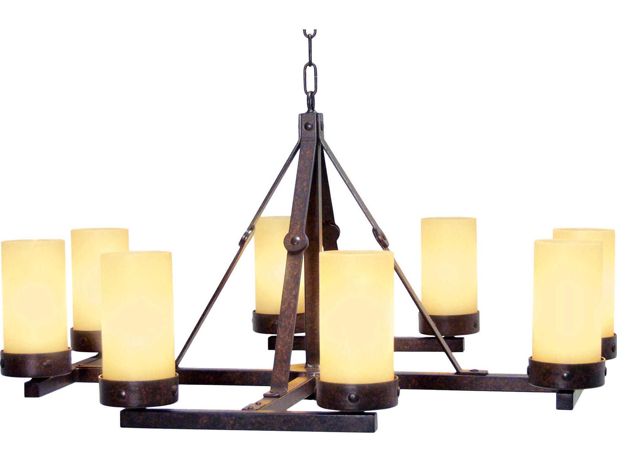 Meyda Parker 8-Light Rusty Nail Brown Cylinder Chandelier