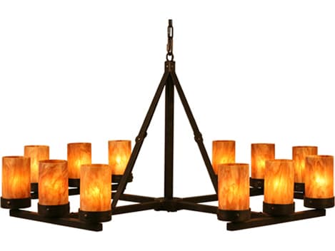 Meyda Parker 12-Light Chestnut Brown Cylinder Chandelier